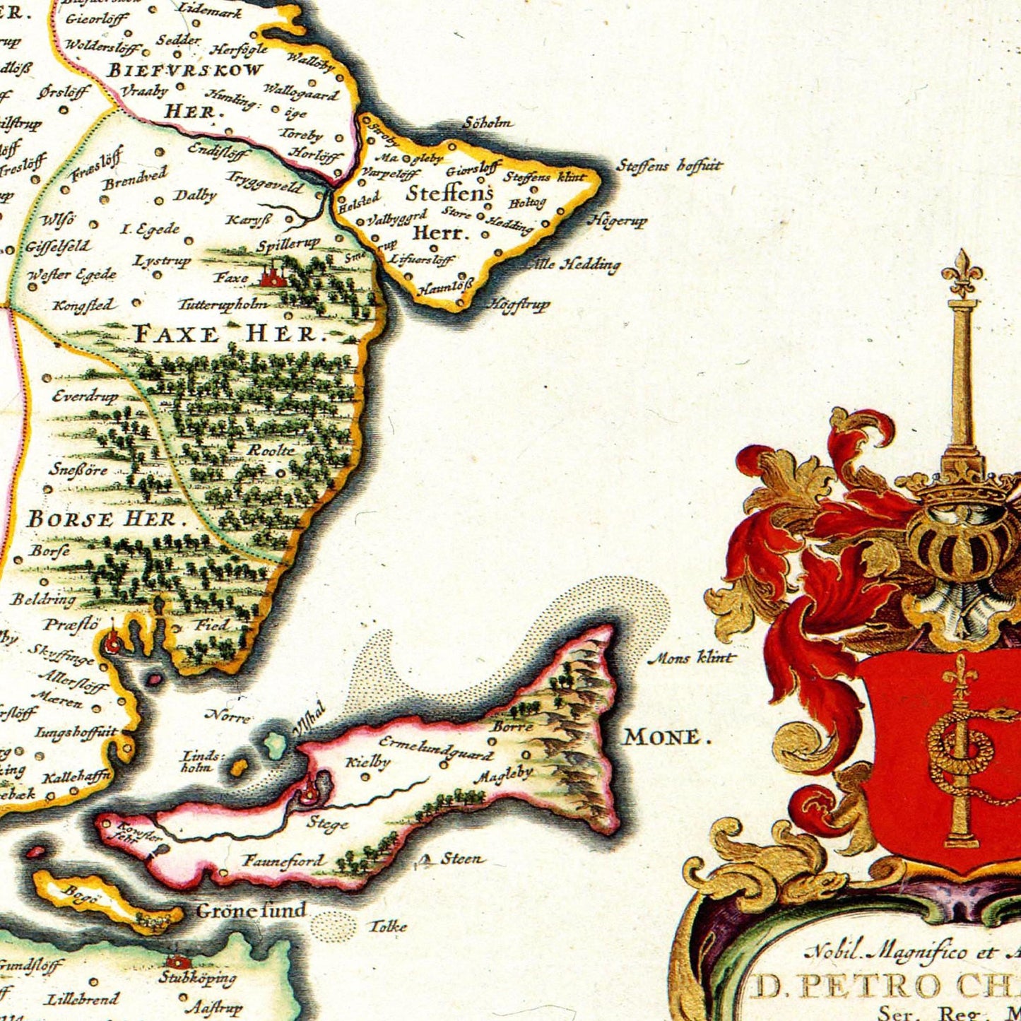Historische Landkarte Seeland um 1690