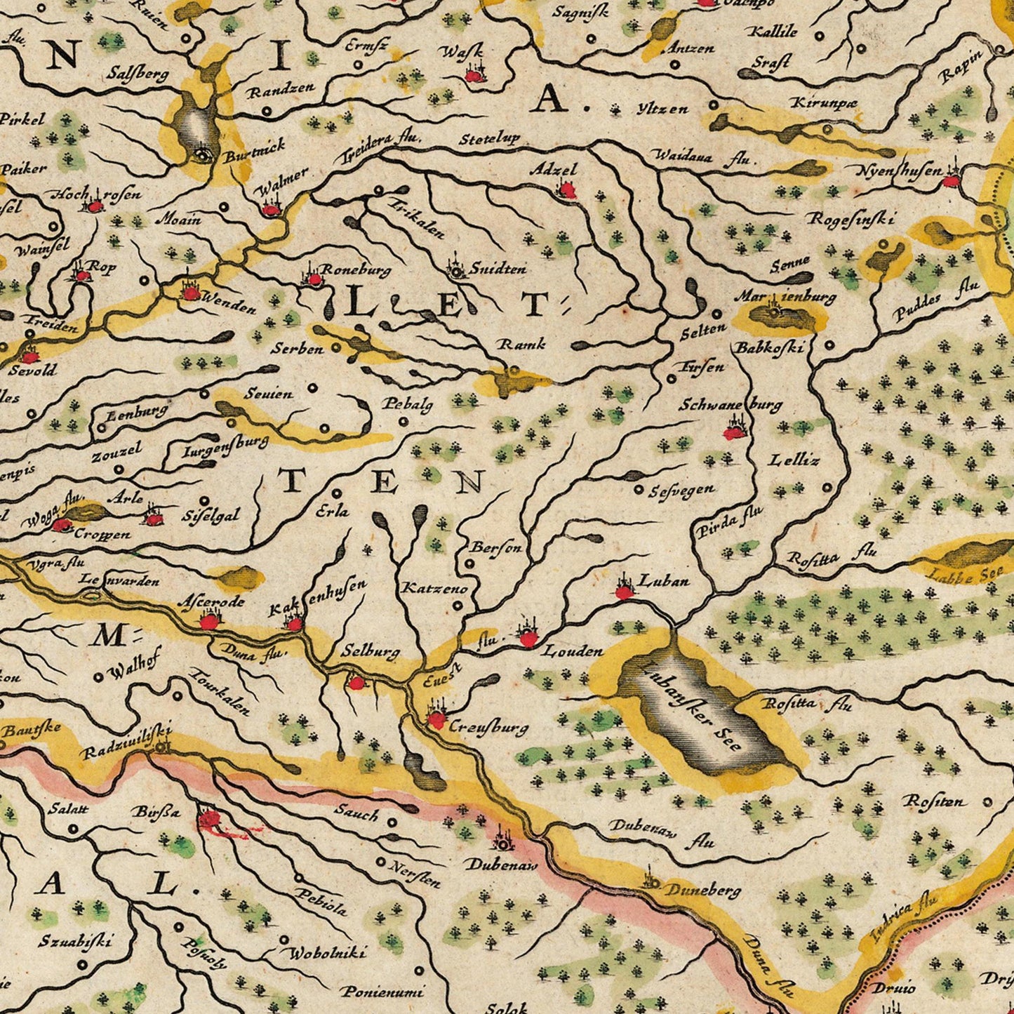 Historische Landkarte Estland um 1642