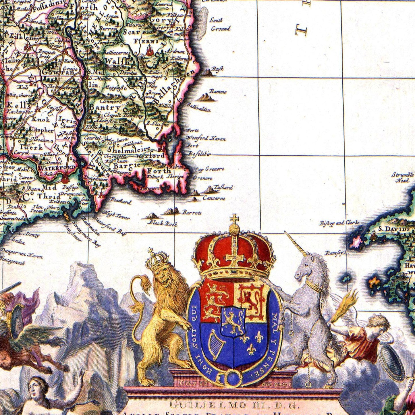 Historische Landkarte Irland um 1646