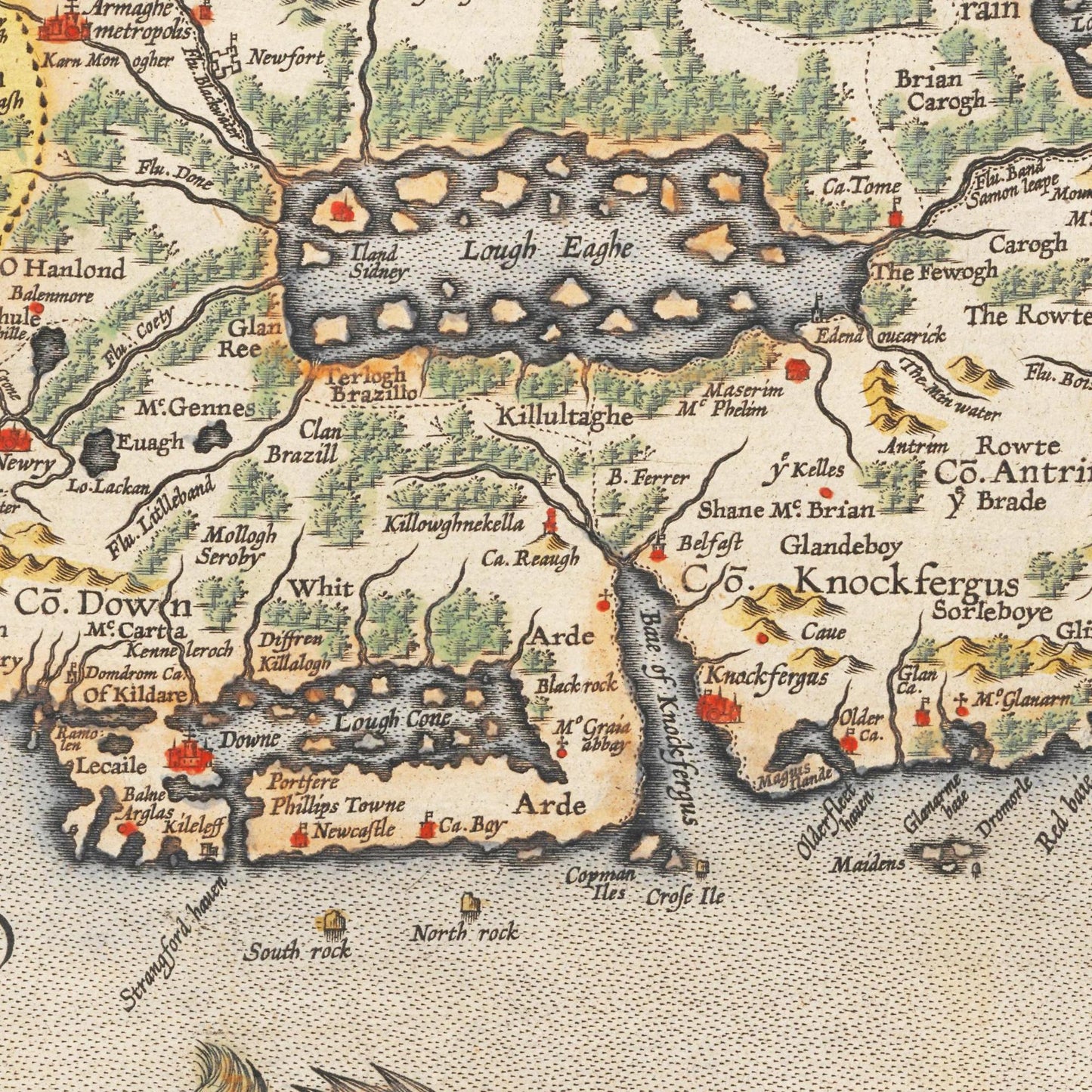 Historische Landkarte Irland um 1609
