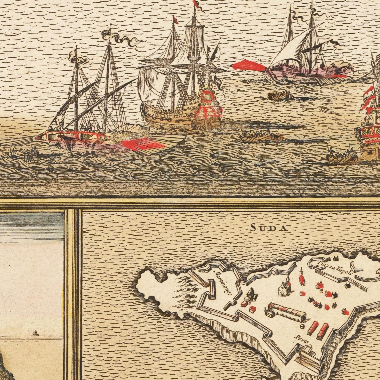 Historische Landkarte Kreta um 1698
