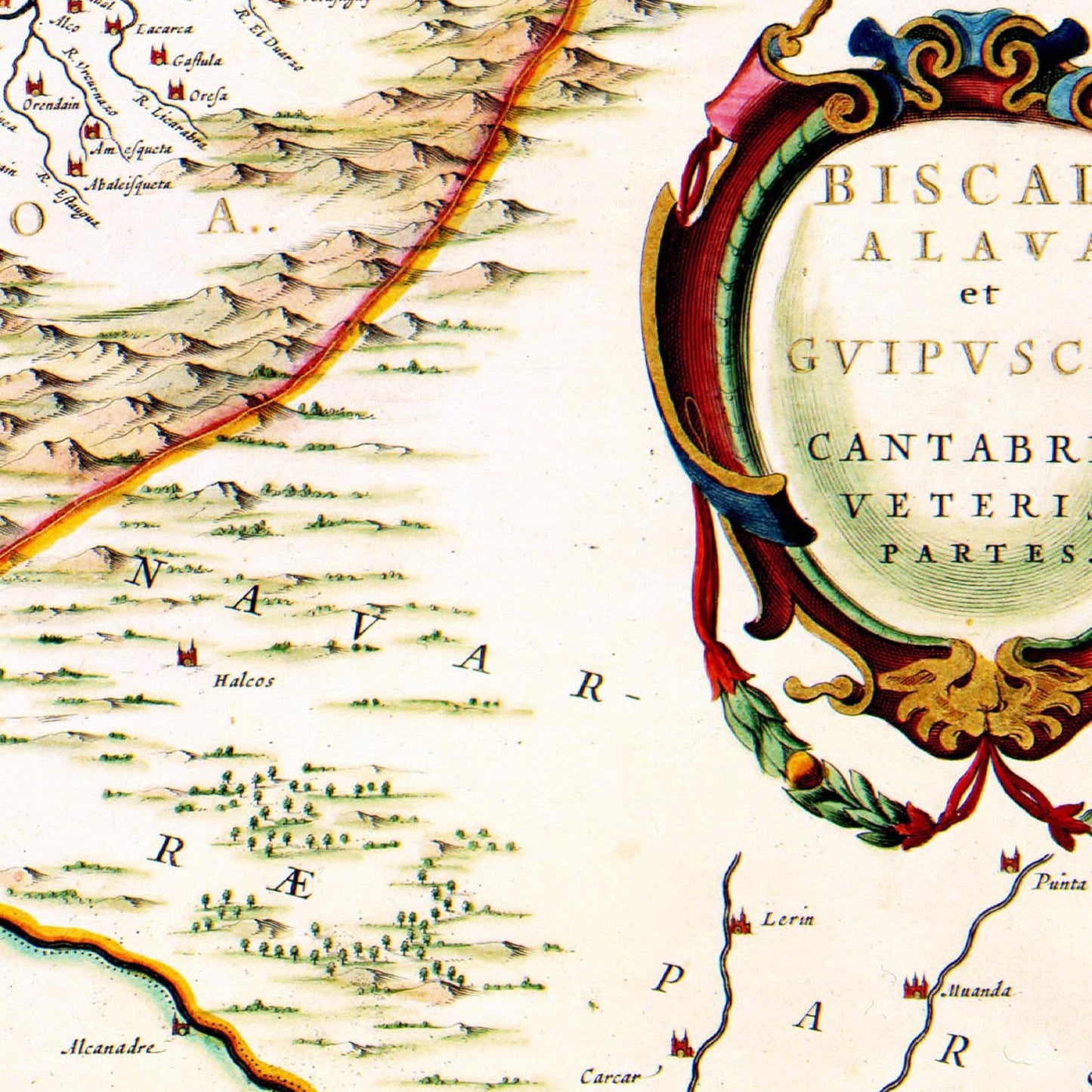 Historische Landkarte Kantabrien & Baskenland um 1690