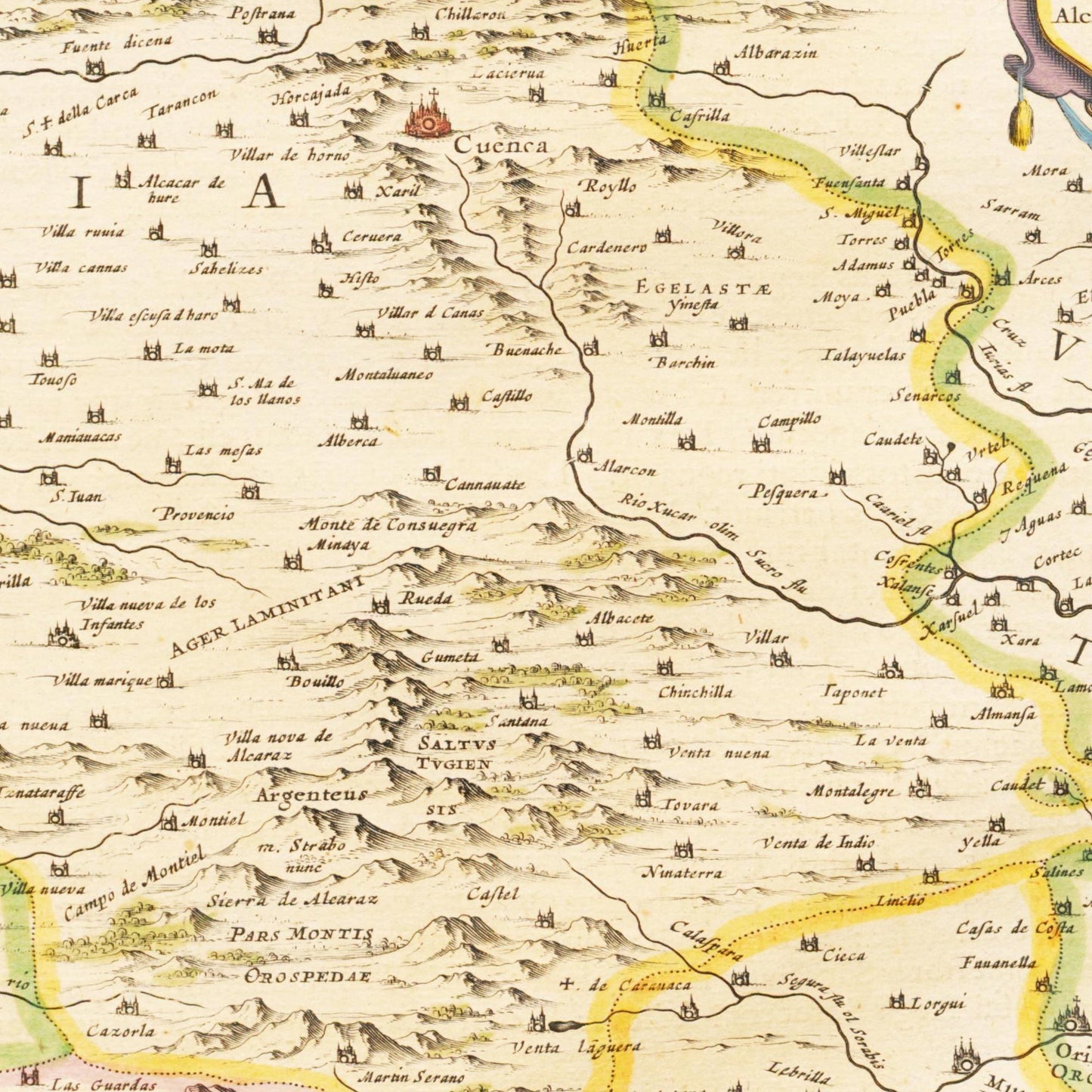 Historische Landkarte Kastilien und León um 1635
