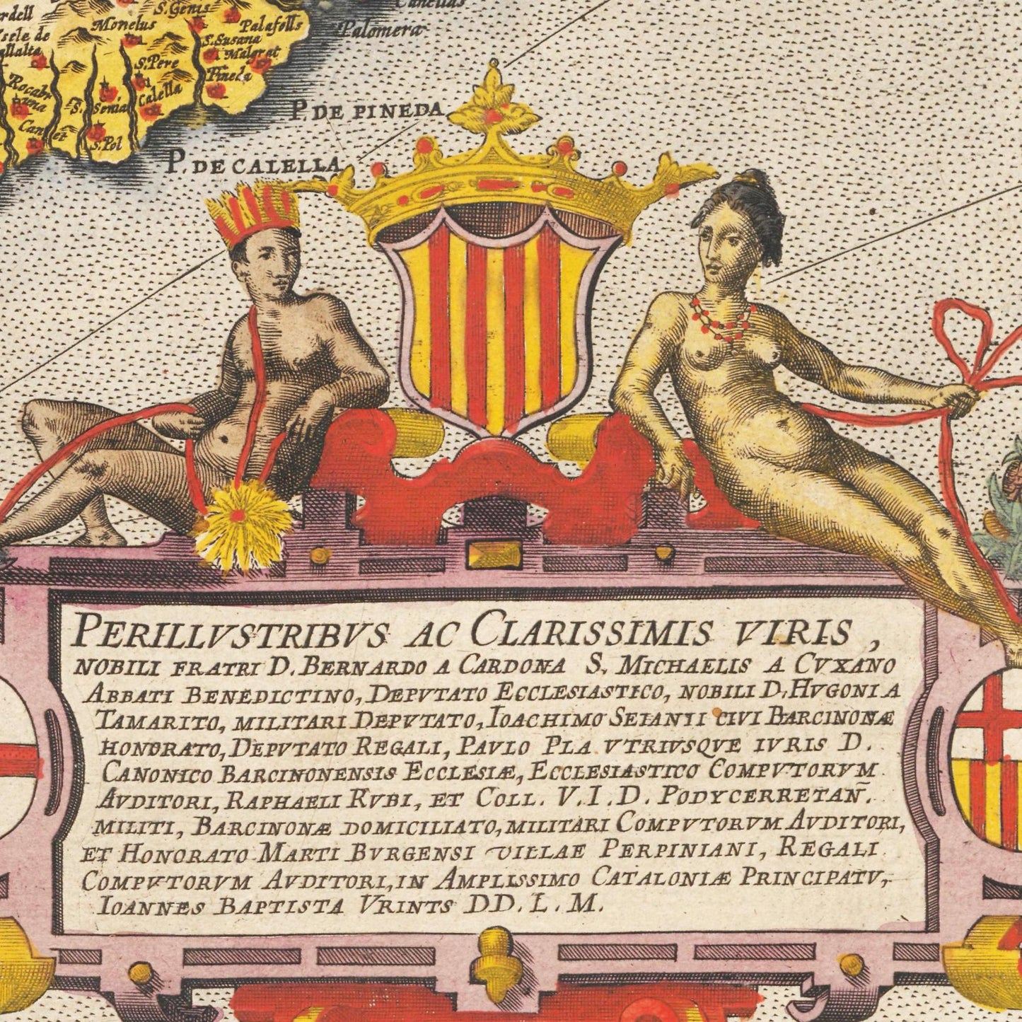 Historische Landkarte Katalonien um 1609