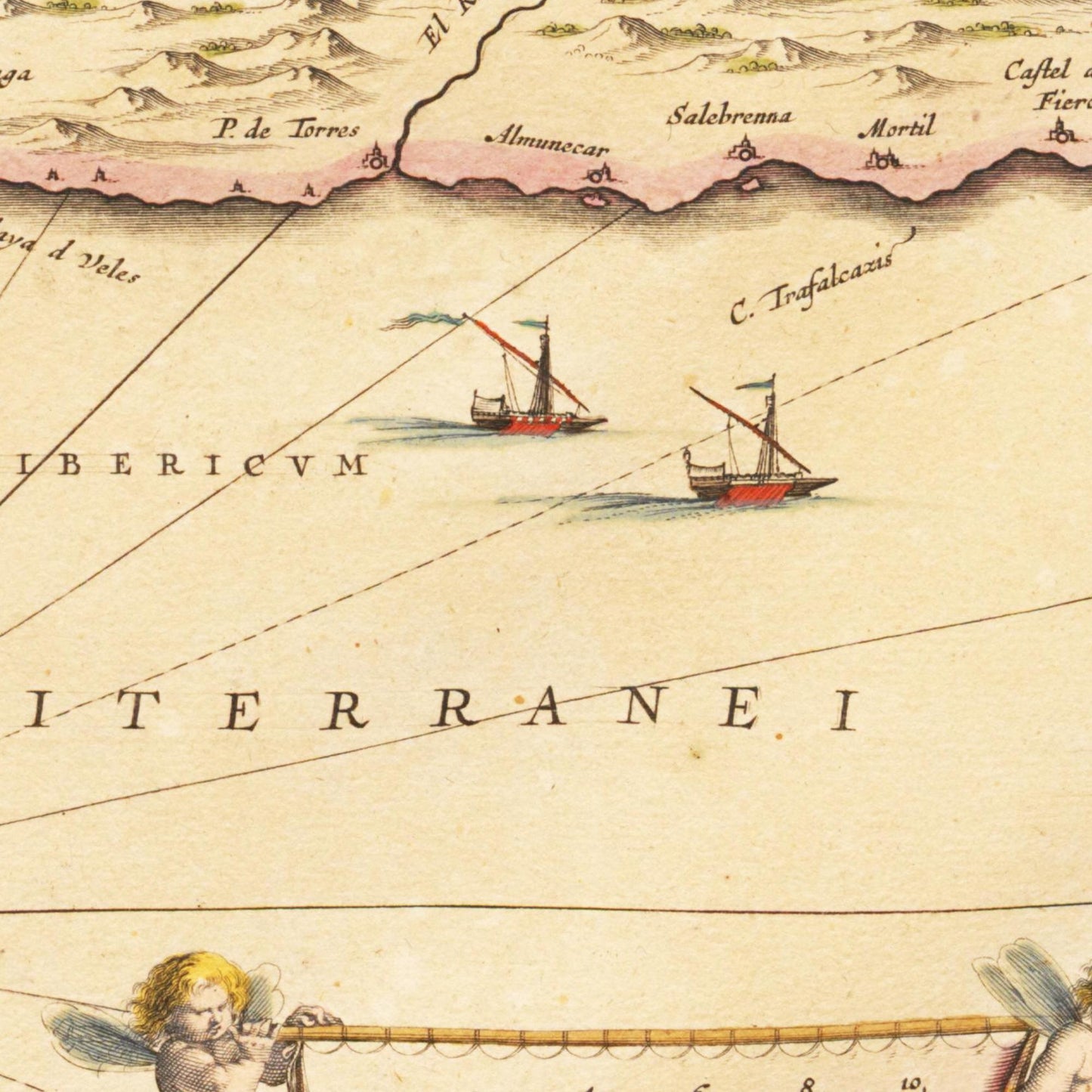 Historische Landkarte Andalusien um 1635