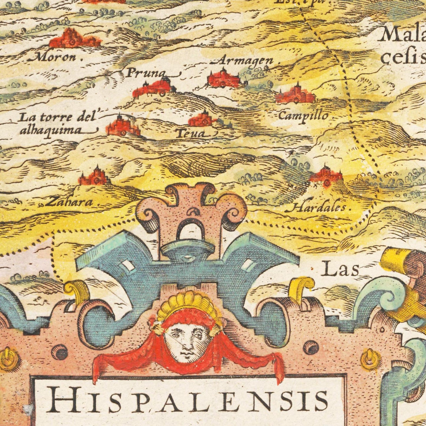 Historische Landkarte Andalusien um 1609