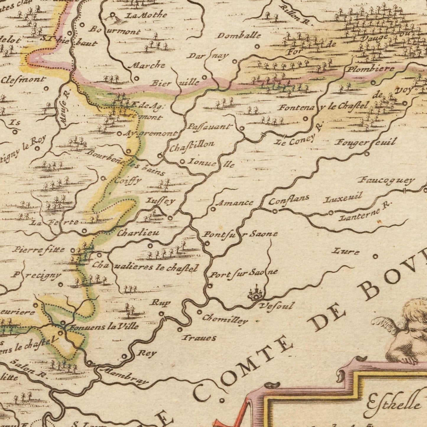 Historische Landkarte Champagne um 1698