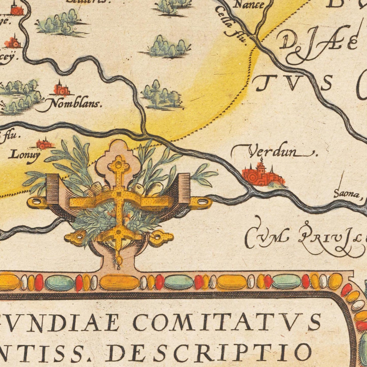 Historische Landkarte Burgund um 1609