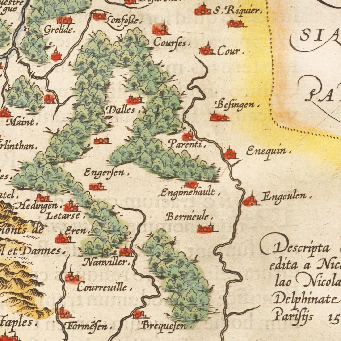 Historische Landkarte Calais um 1609