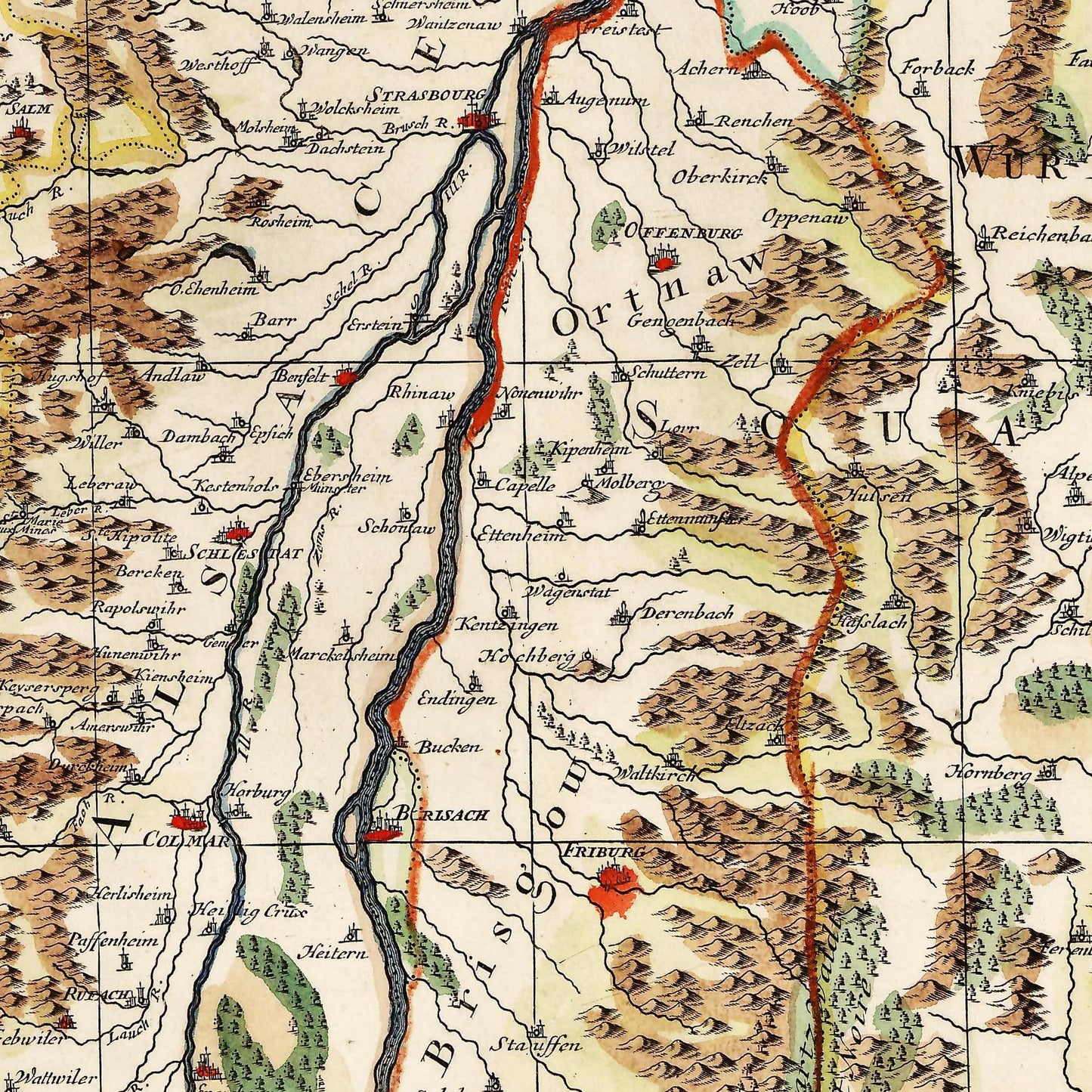 Historische Landkarte Lothringen um 1692