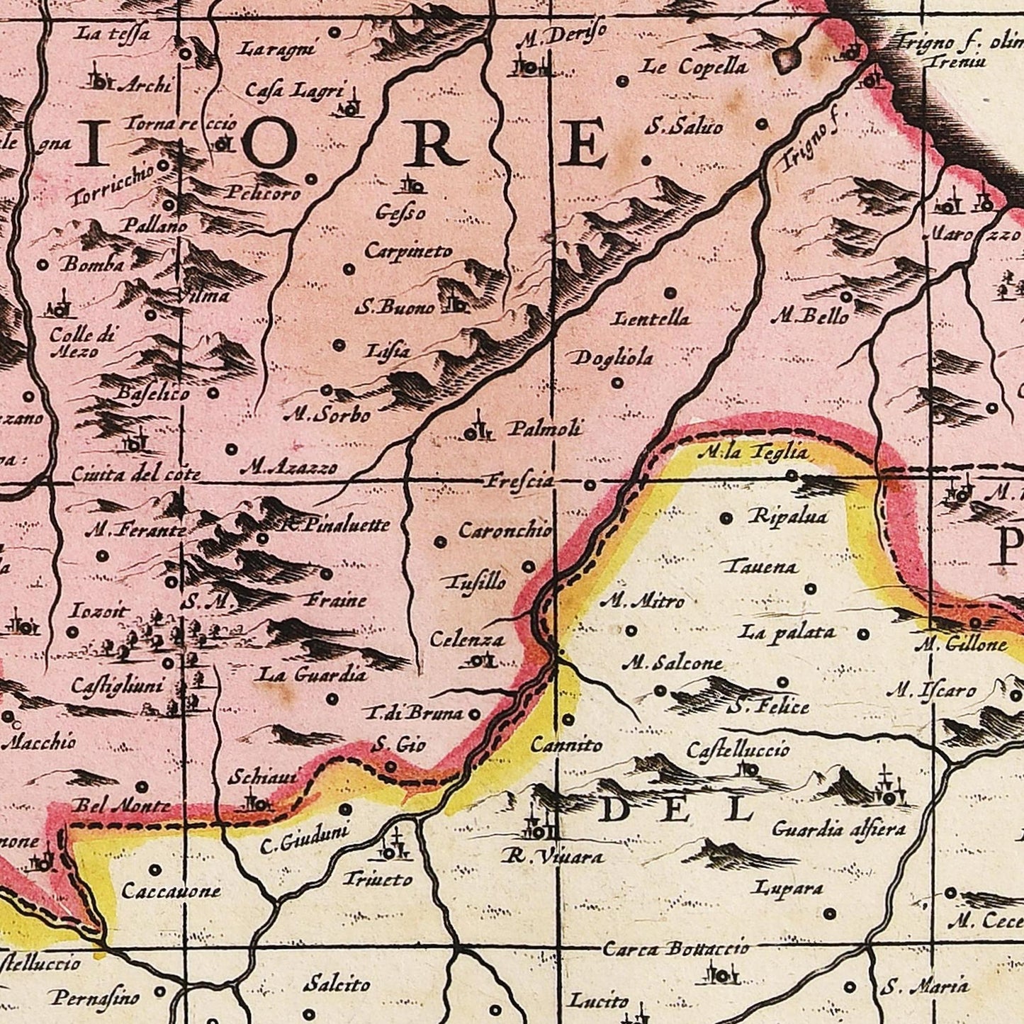 Historische Landkarte Abruzzen um 1700