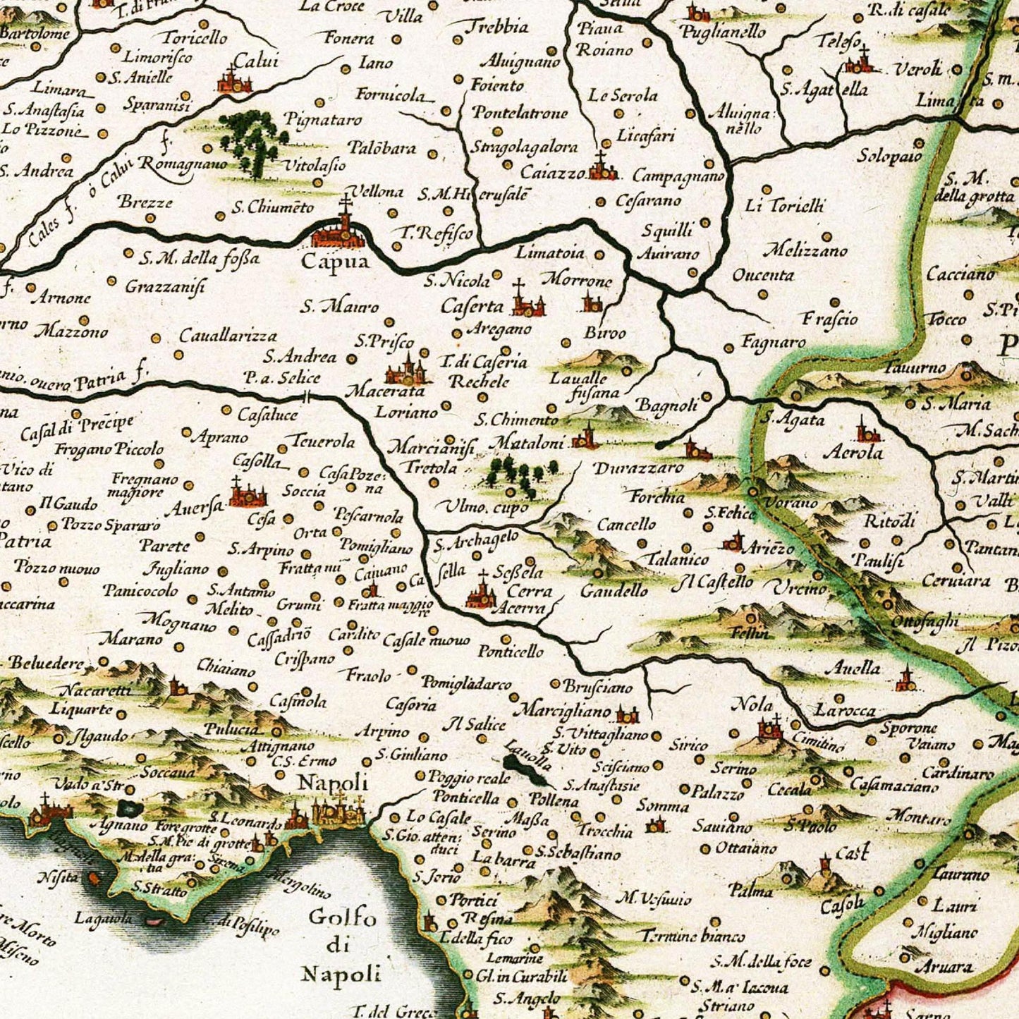 Historische Landkarte Kampanien um 1690