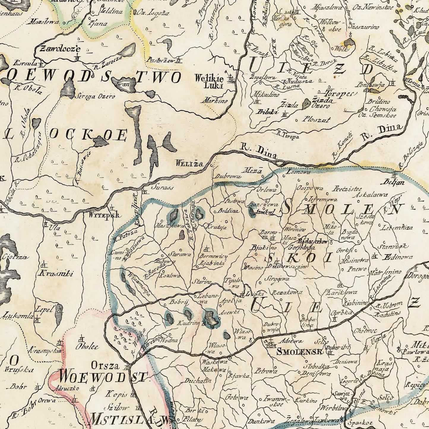 Historische Landkarte Lettland & Estland um 1745