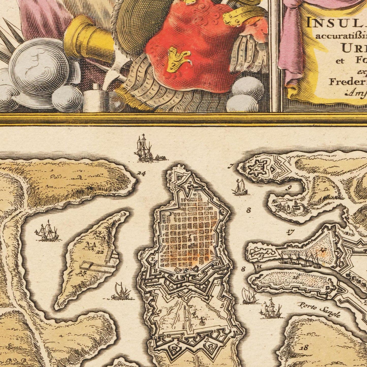 Historische Landkarte Malta um 1698
