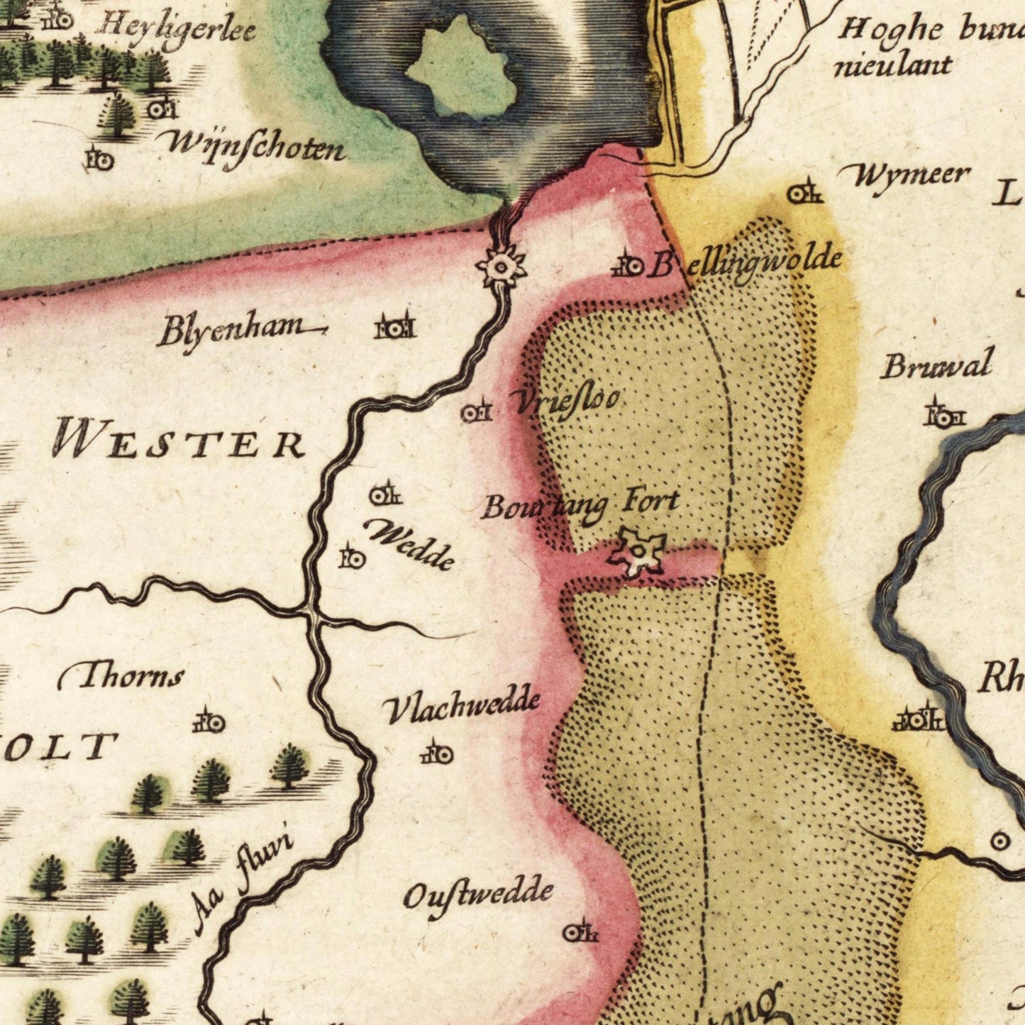 Historische Landkarte Provinz Groningen um 1617