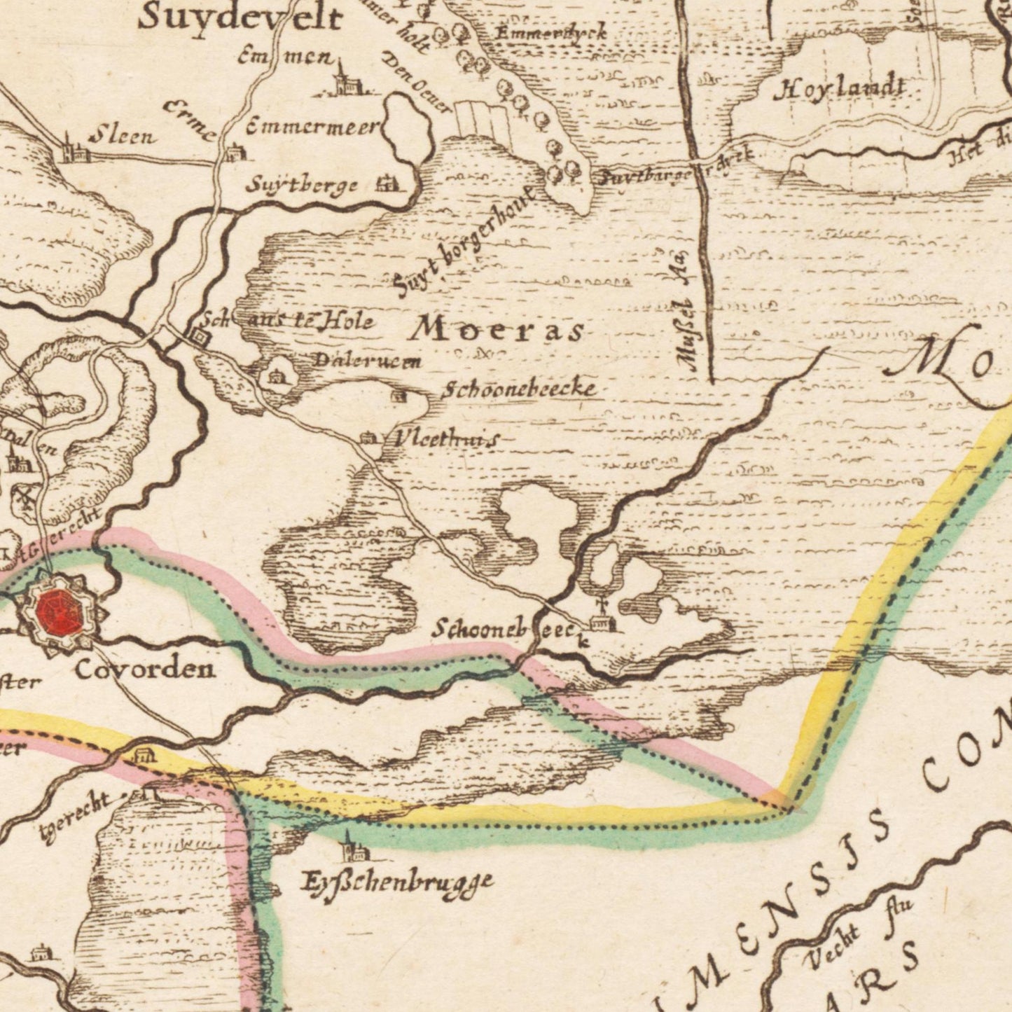 Historische Landkarte Provinz Drenthe um 1775