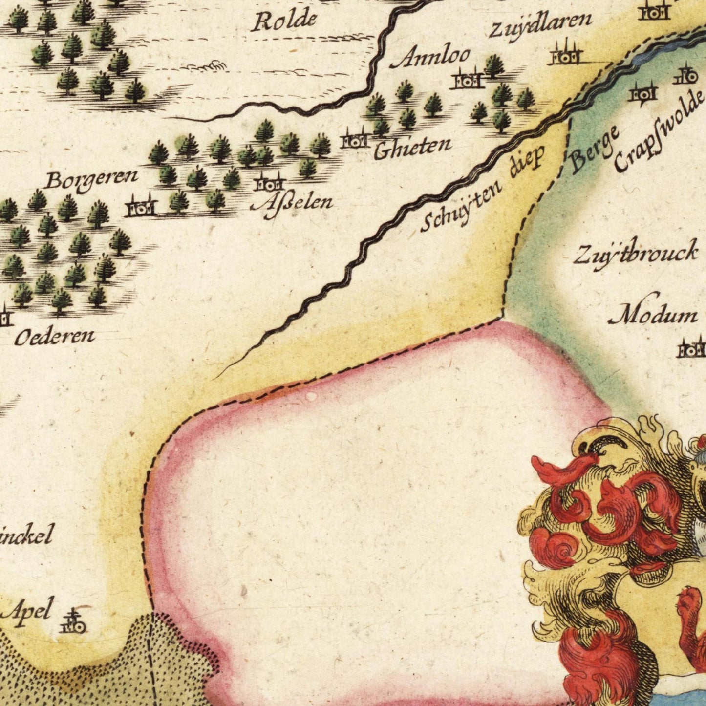 Historische Landkarte Provinz Overijssel um 1617