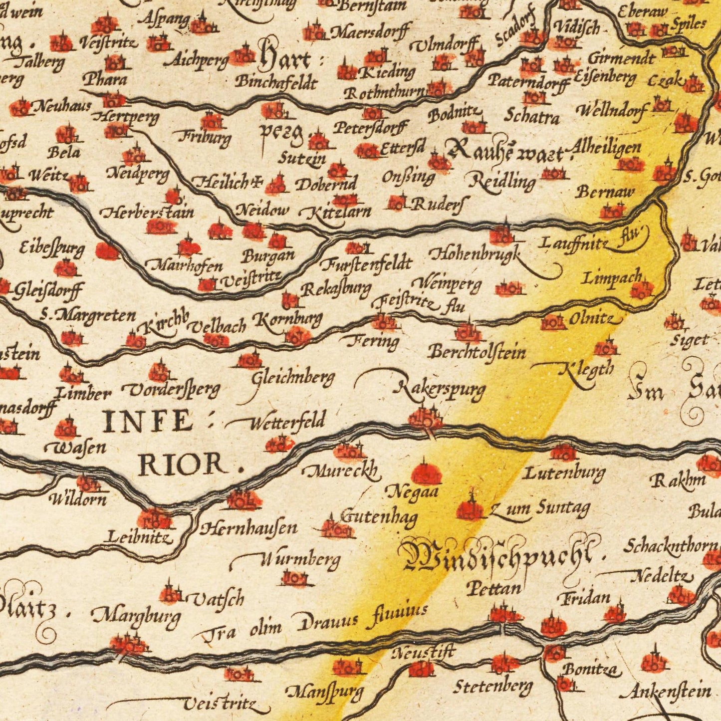 Historische Landkarte Österreich um 1609