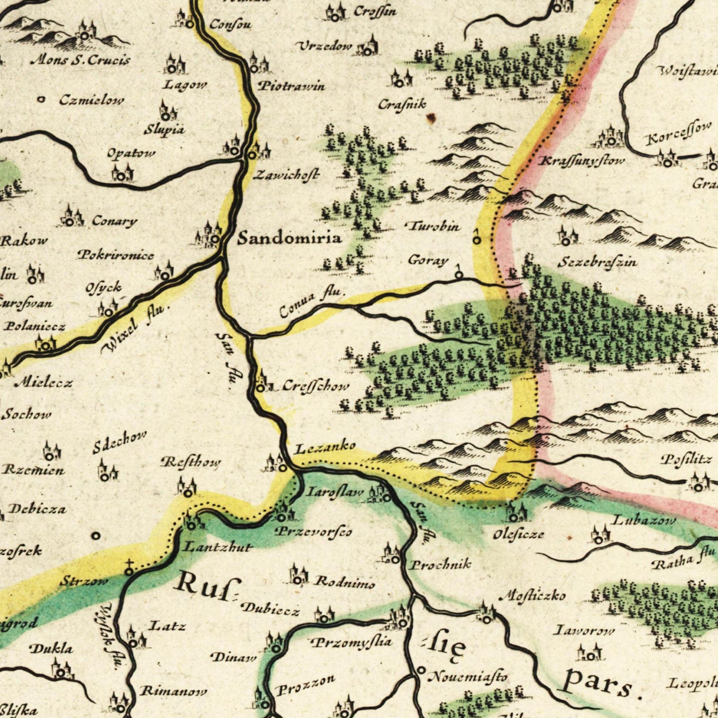 Historische Landkarte Polen um 1647
