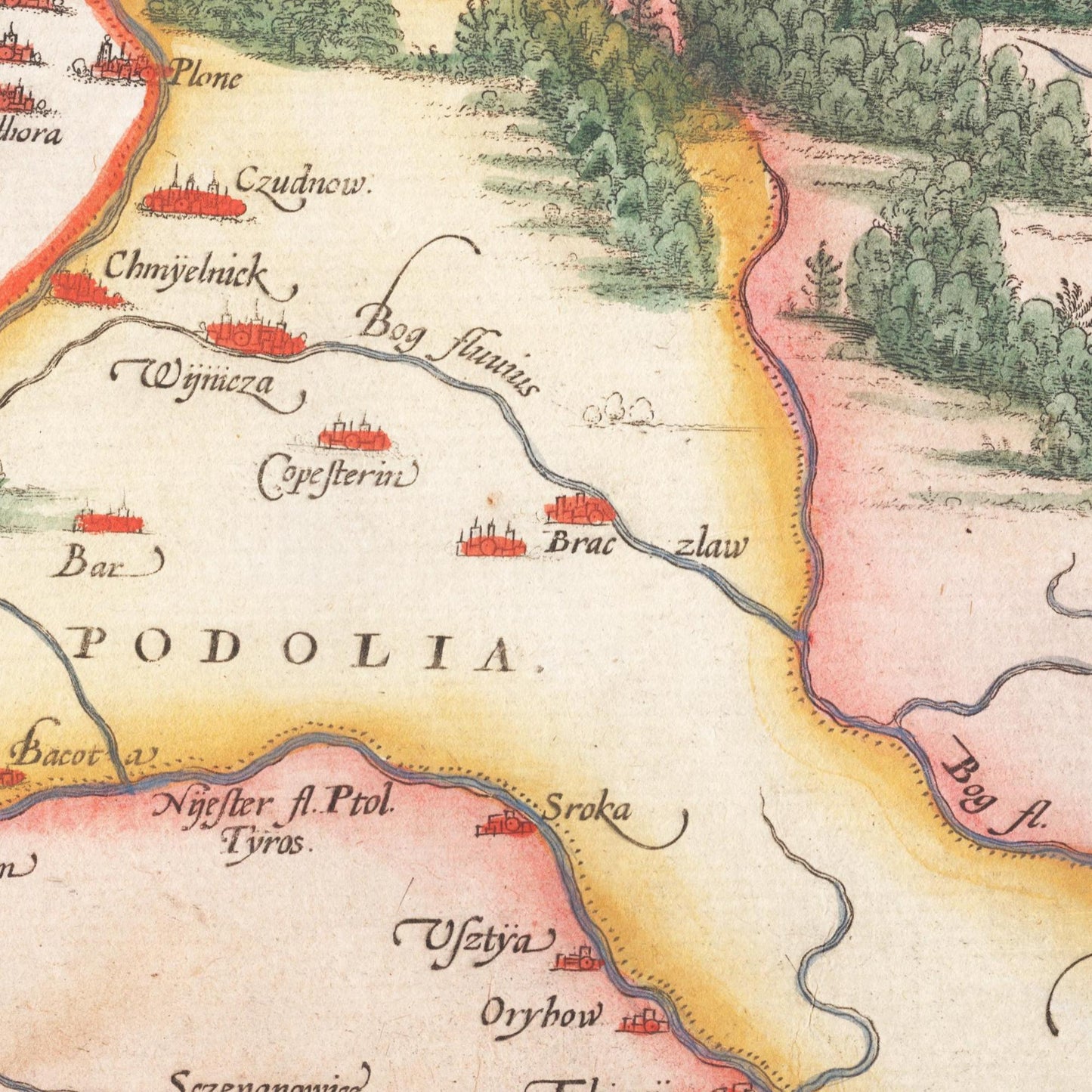 Historische Landkarte Polen um 1570