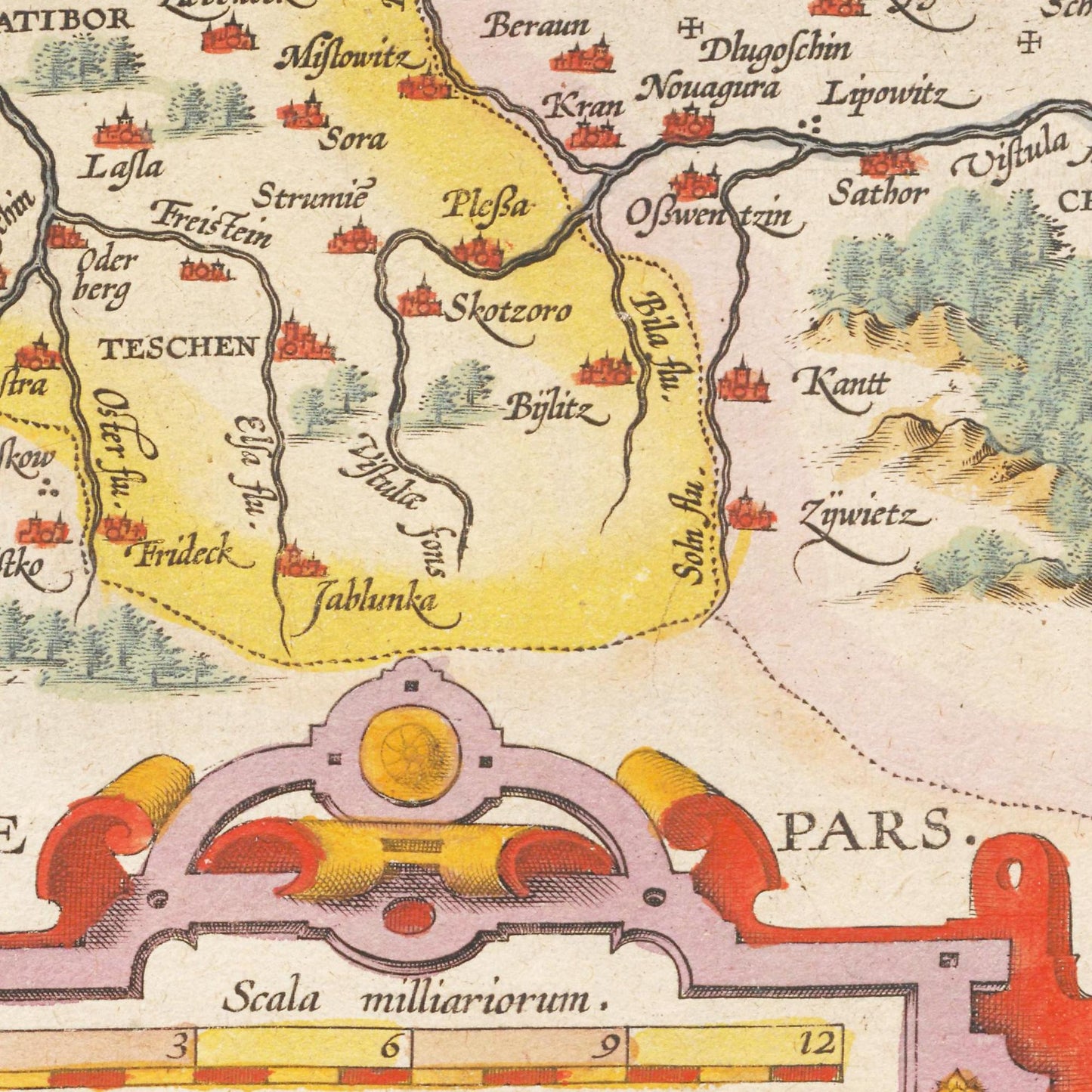 Historische Landkarte Schlesien um 1609