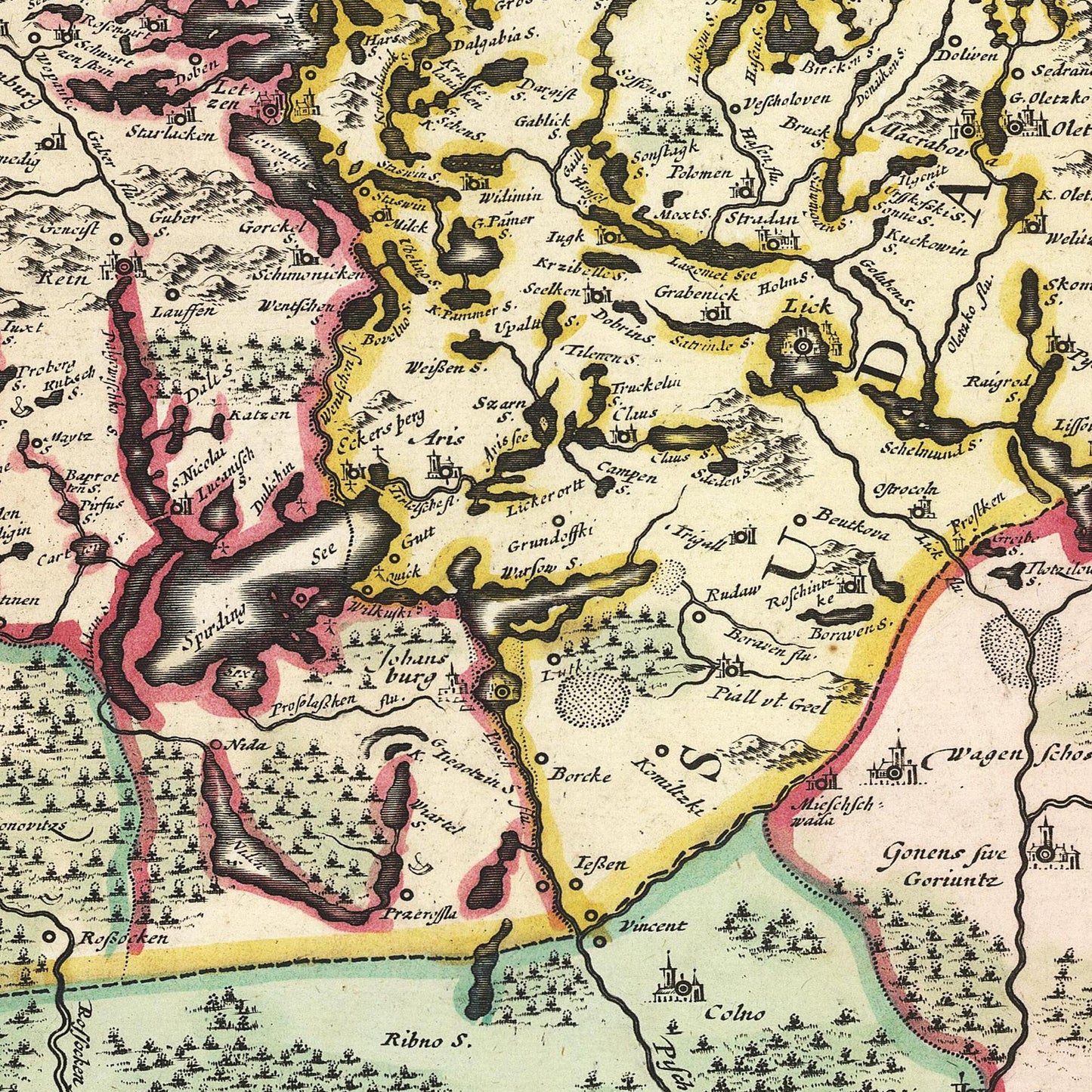 Historische Landkarte Preußen um 1680