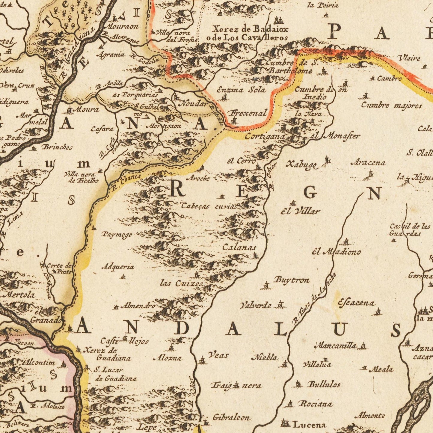 Historische Landkarte Portugal um 1698