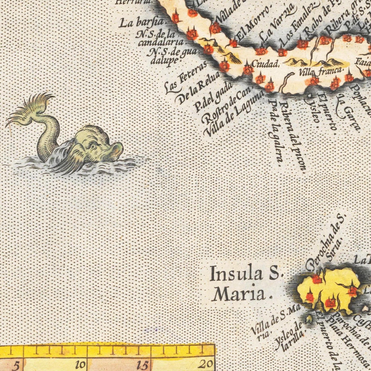 Historische Landkarte Azoren um 1609