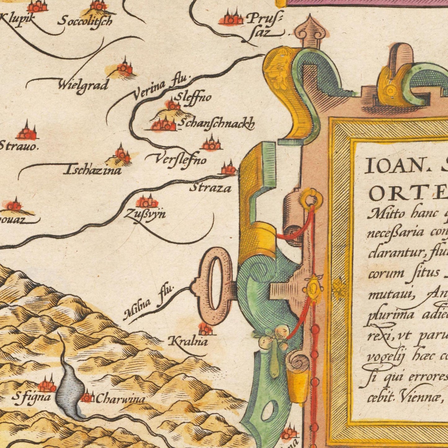 Historische Landkarte Slowenien & Kroatien um 1609