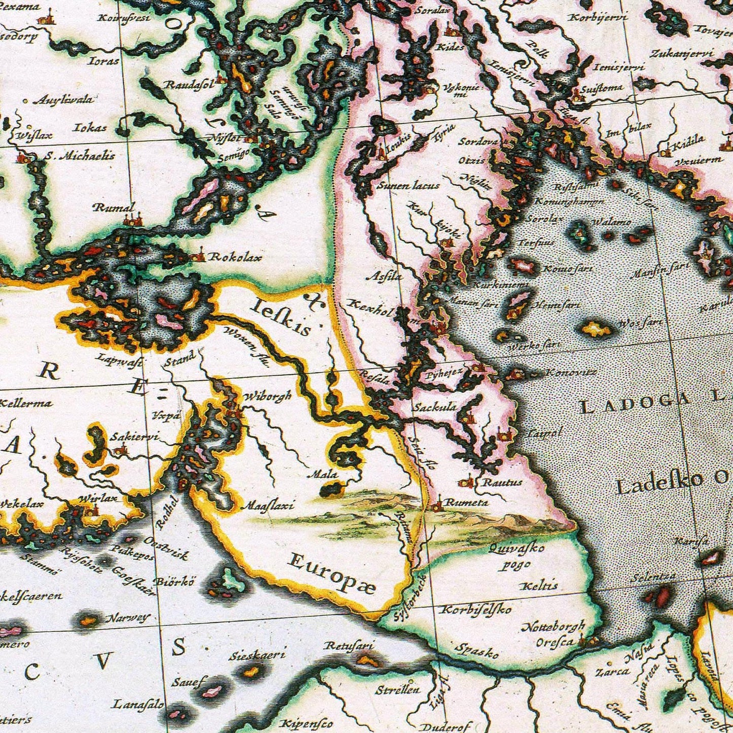 Historische Landkarte Finnland um 1690