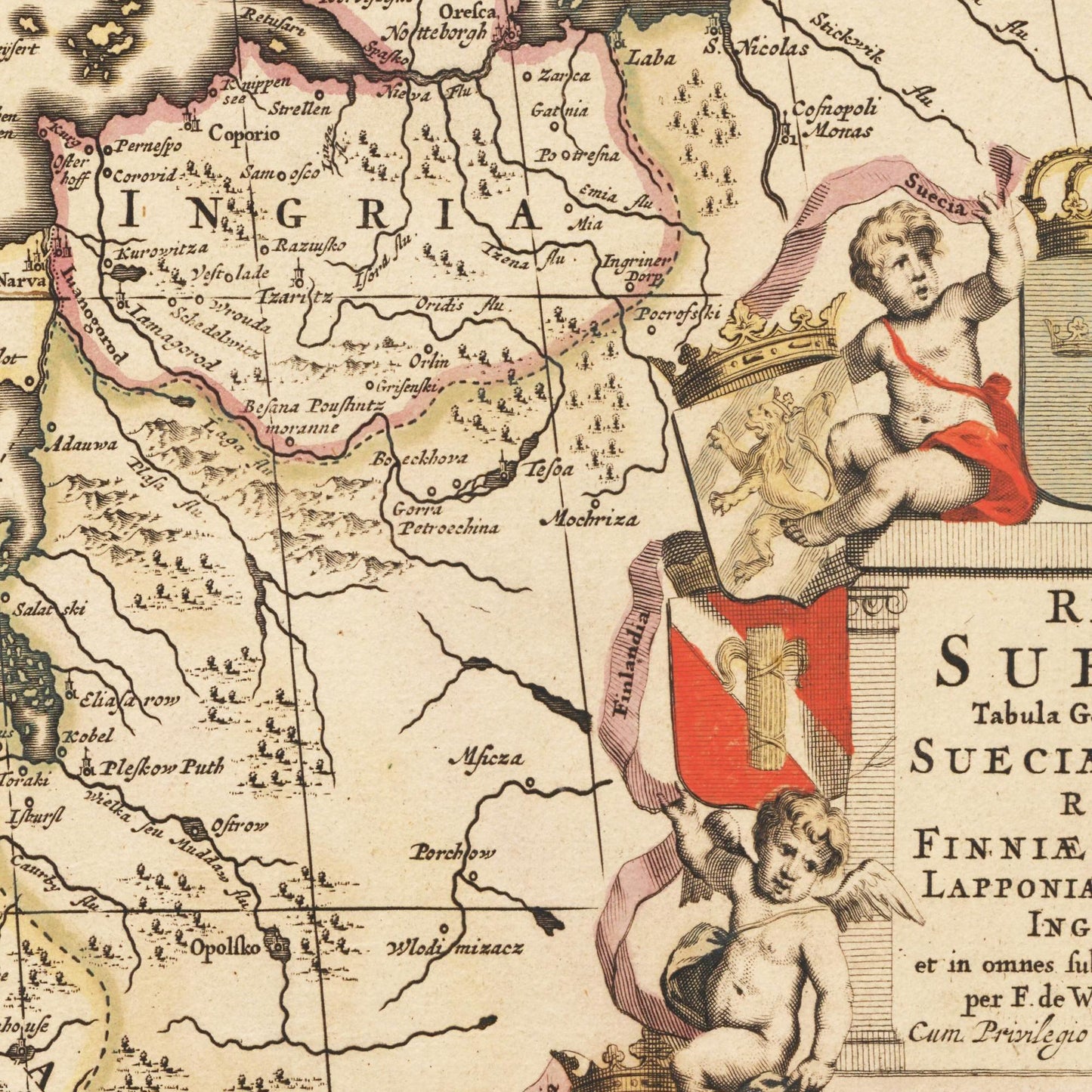 Historische Landkarte Schweden um 1698