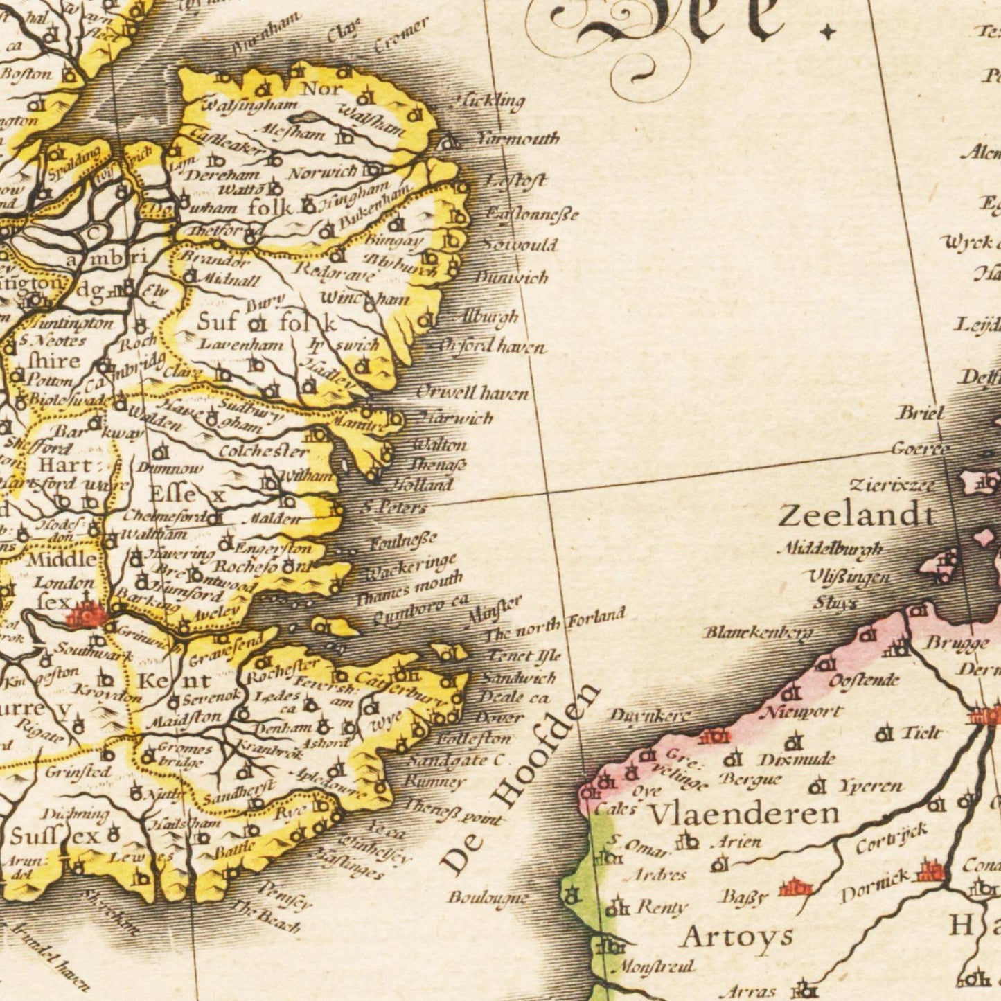 Historische Landkarte Vereinigtes Königreich um 1635