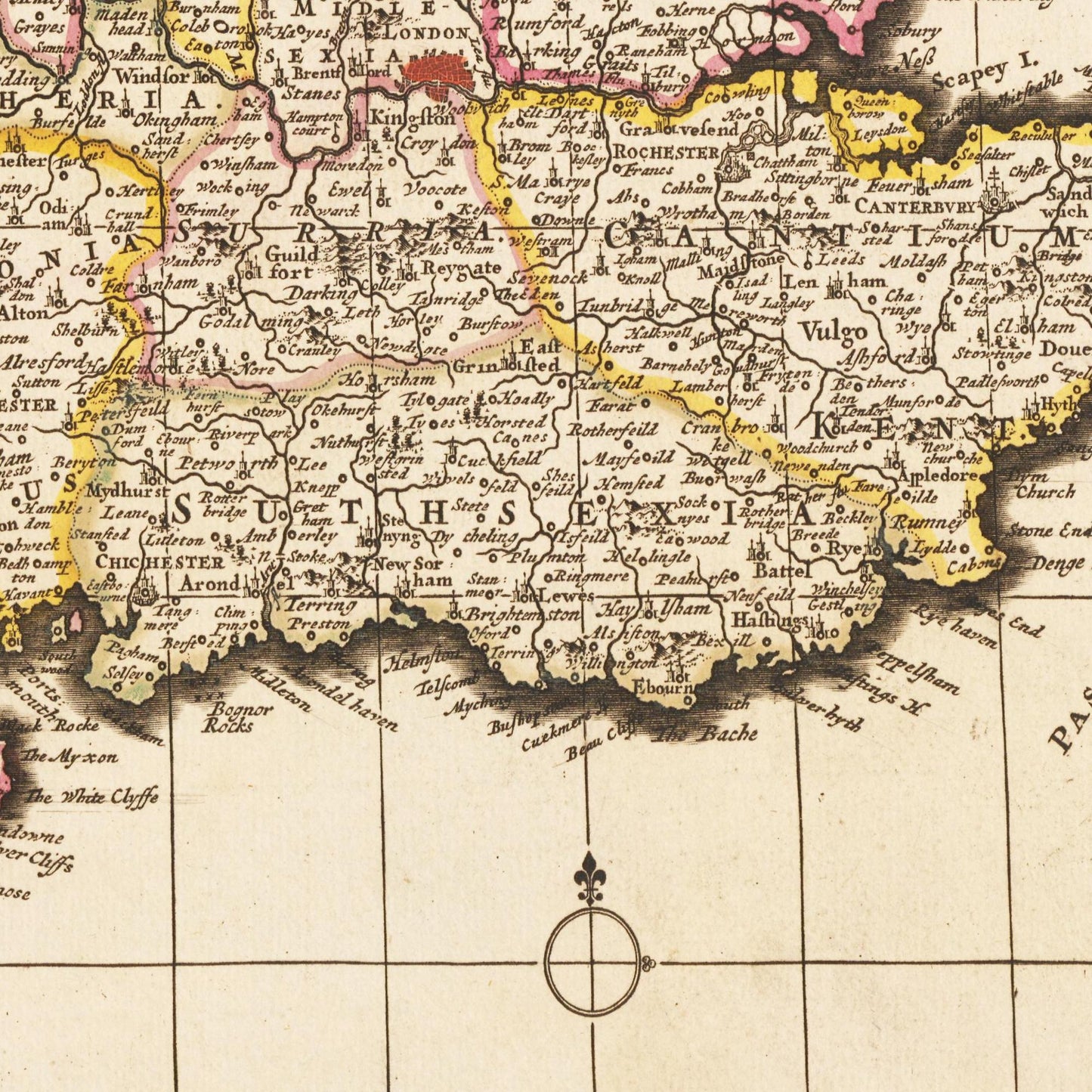 Historische Landkarte England um 1698