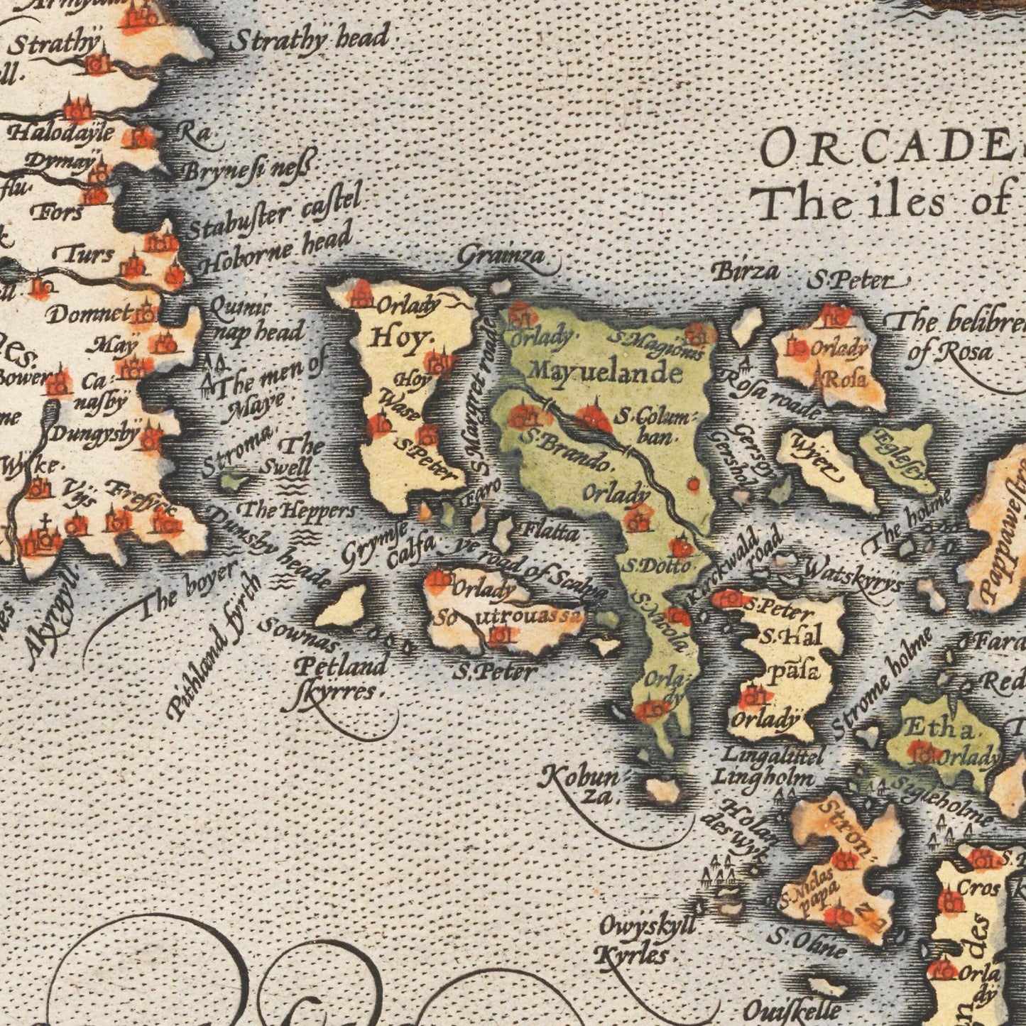 Historische Landkarte Schottland um 1609