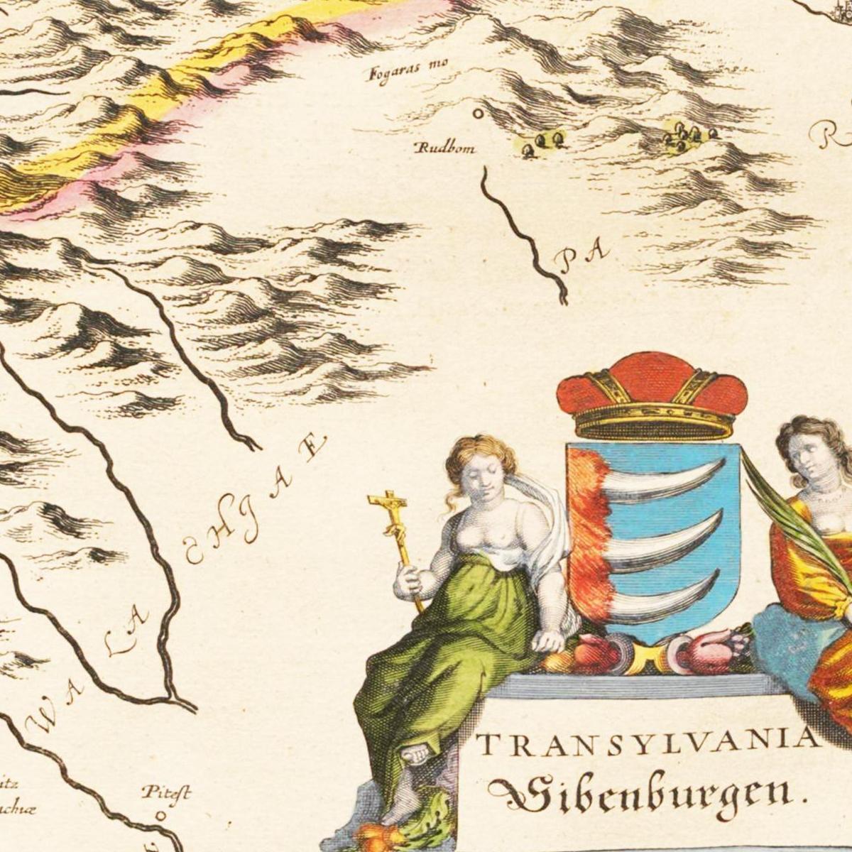 Historische Landkarte Siebenbürgen um 1635