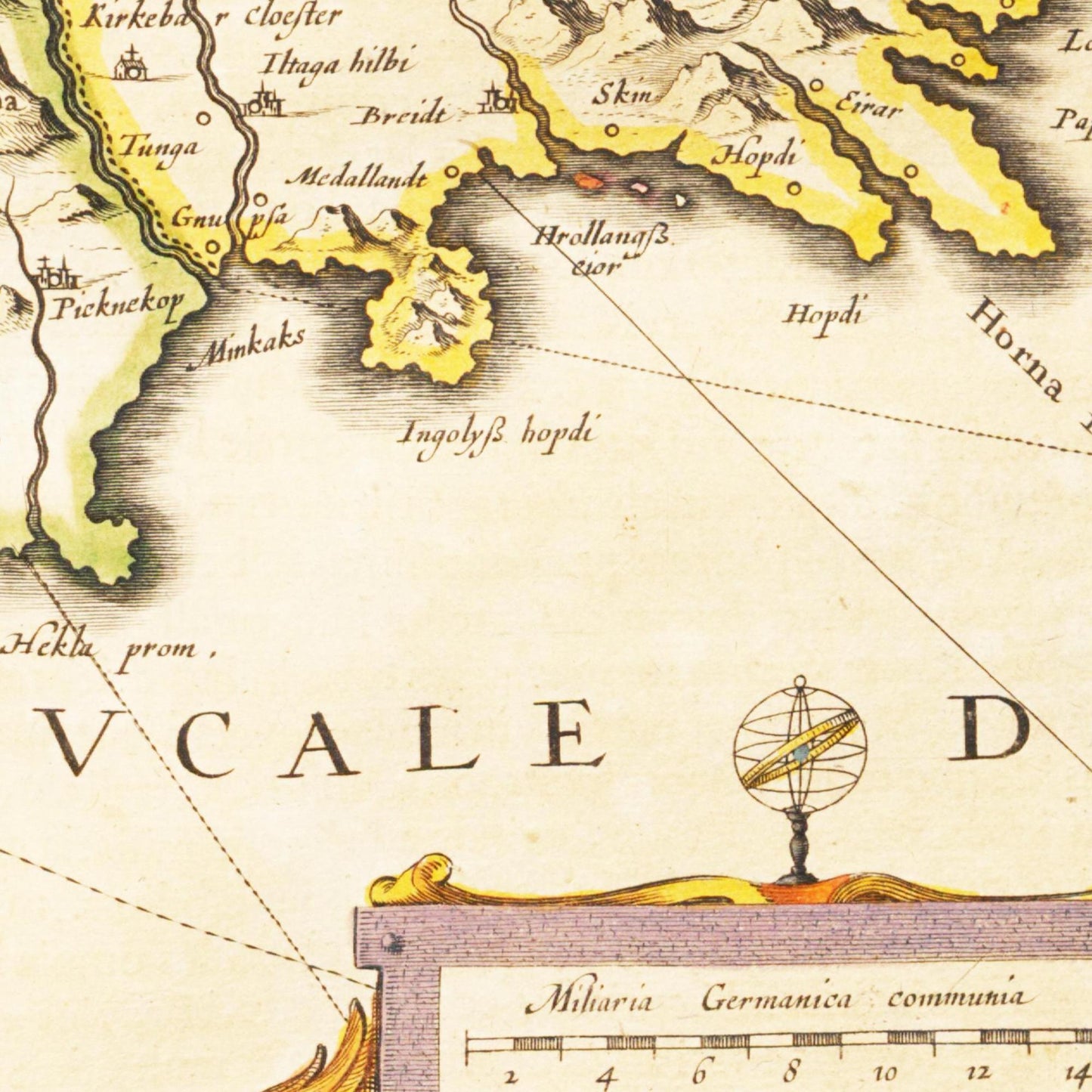 Historische Landkarte Island um 1635