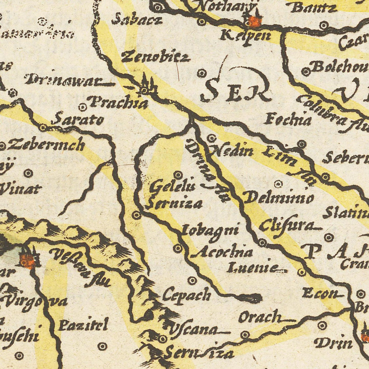 Historische Landkarte Balkan um 1609