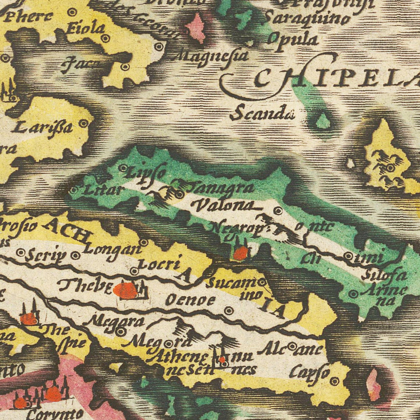 Historische Landkarte Mazedonien um 1609