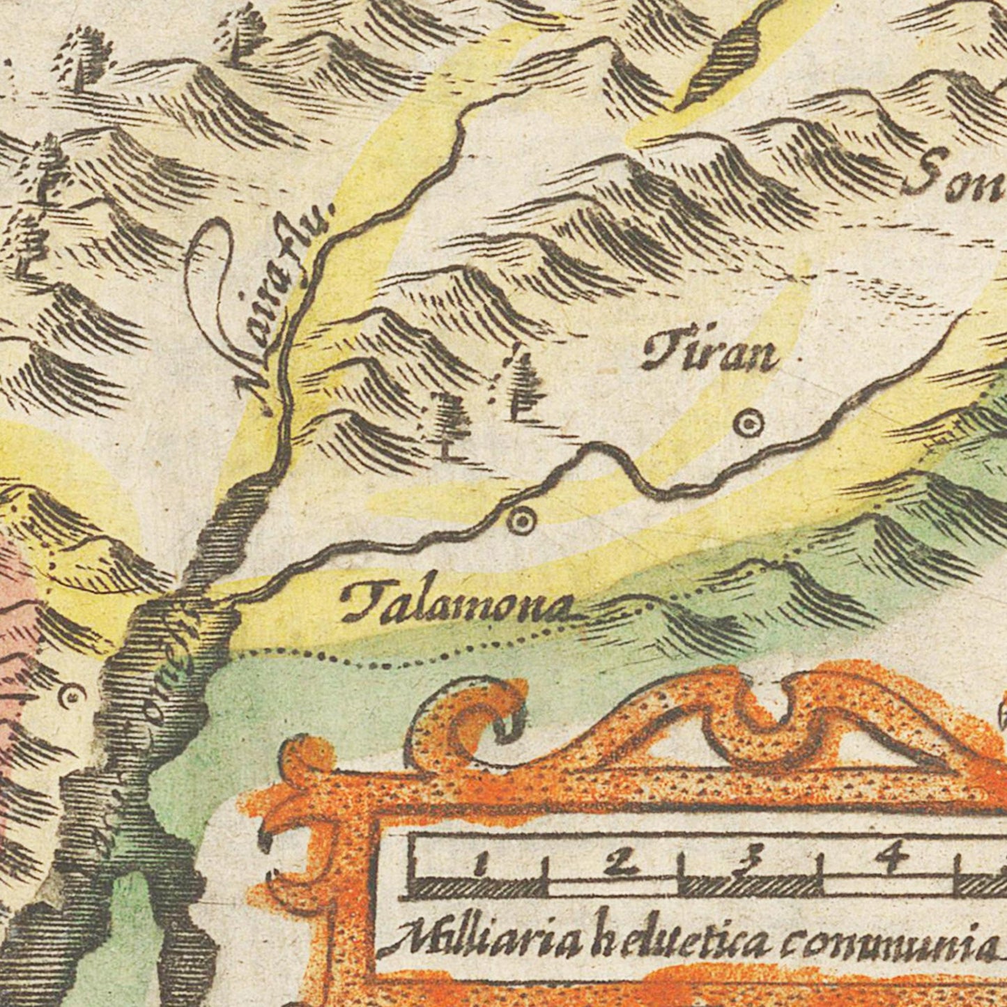 Historische Landkarte Schweiz um 1609