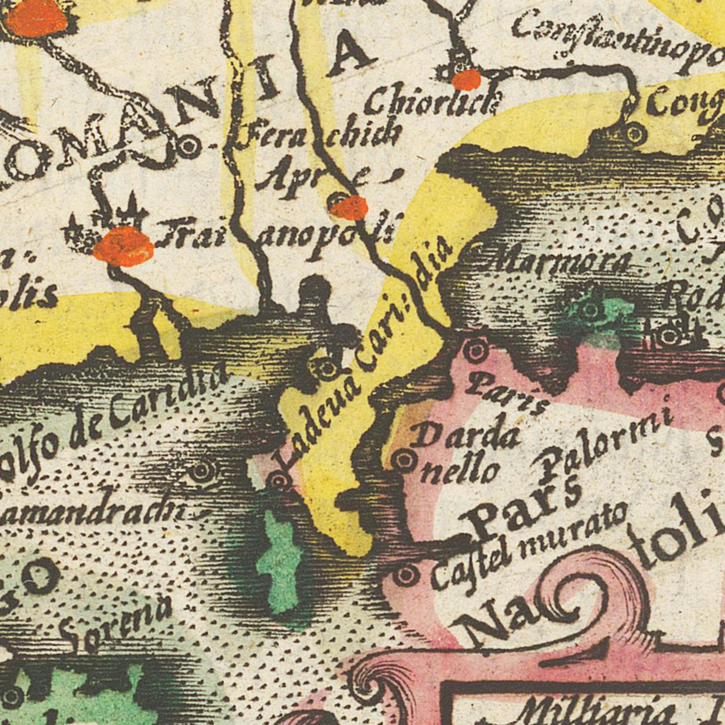 Historische Landkarte Wallachei um 1609
