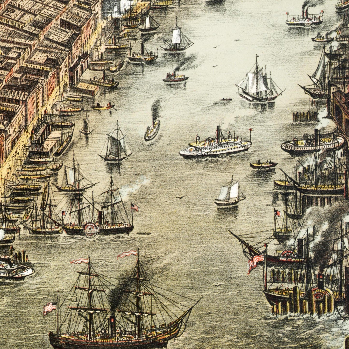 Historische Stadtansicht New York City um 1873