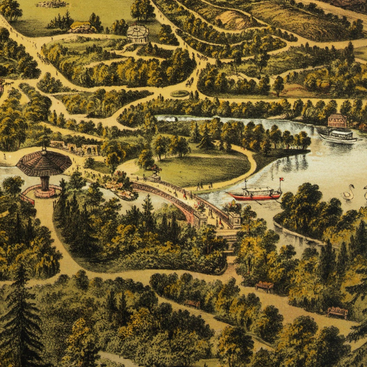 Historische Stadtansicht New York City von Norden um 1873
