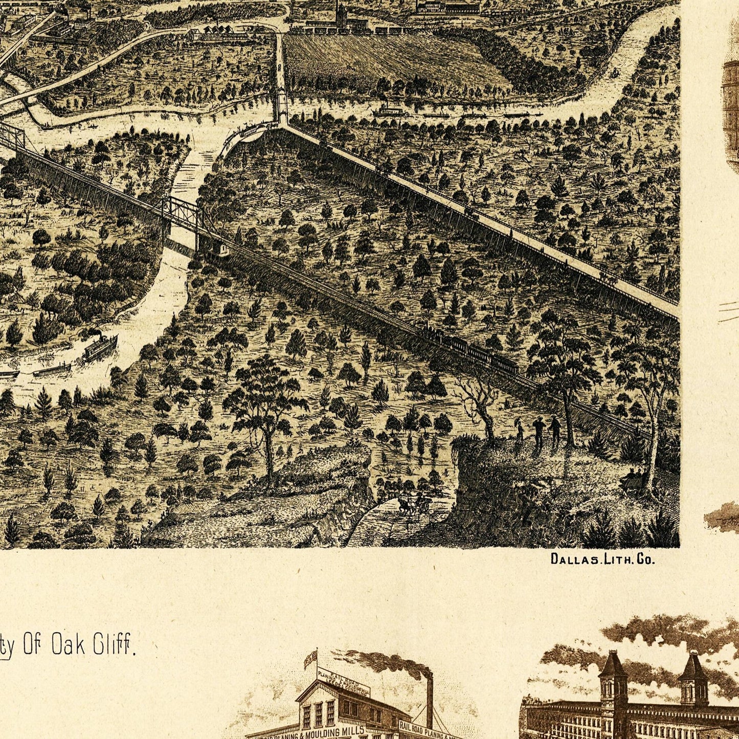 Historische Stadtansicht Dallas um 1892