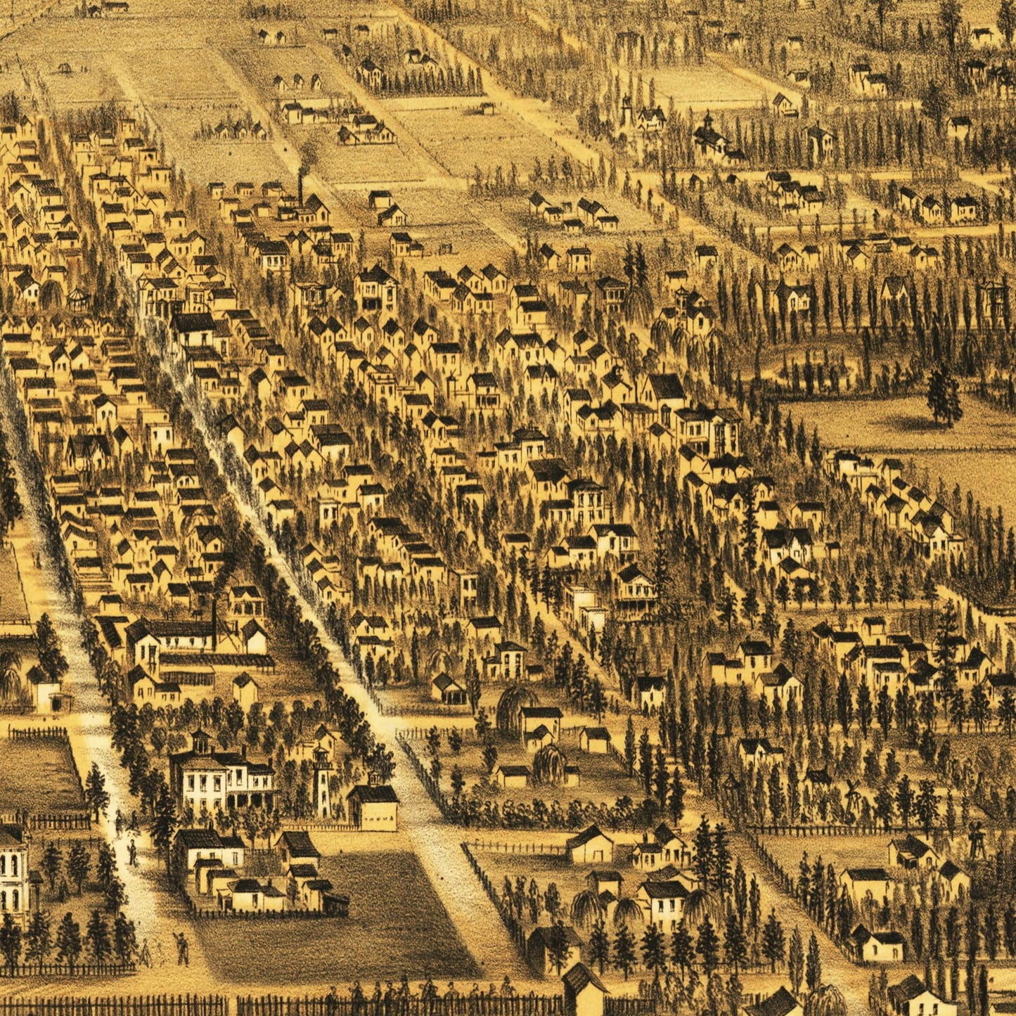 Historische Stadtansicht San José um 1875