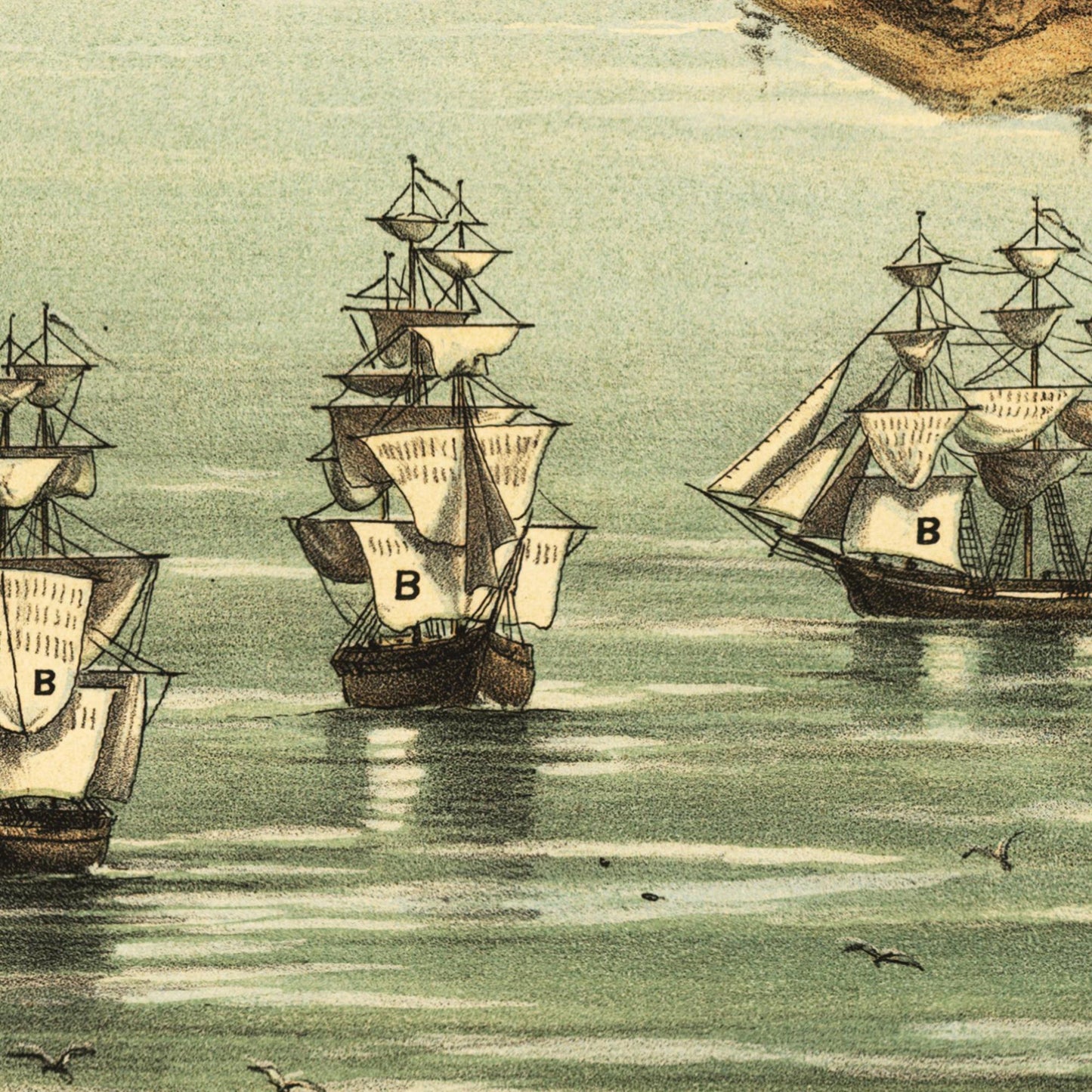 Historische Stadtansicht San Francisco um 1846