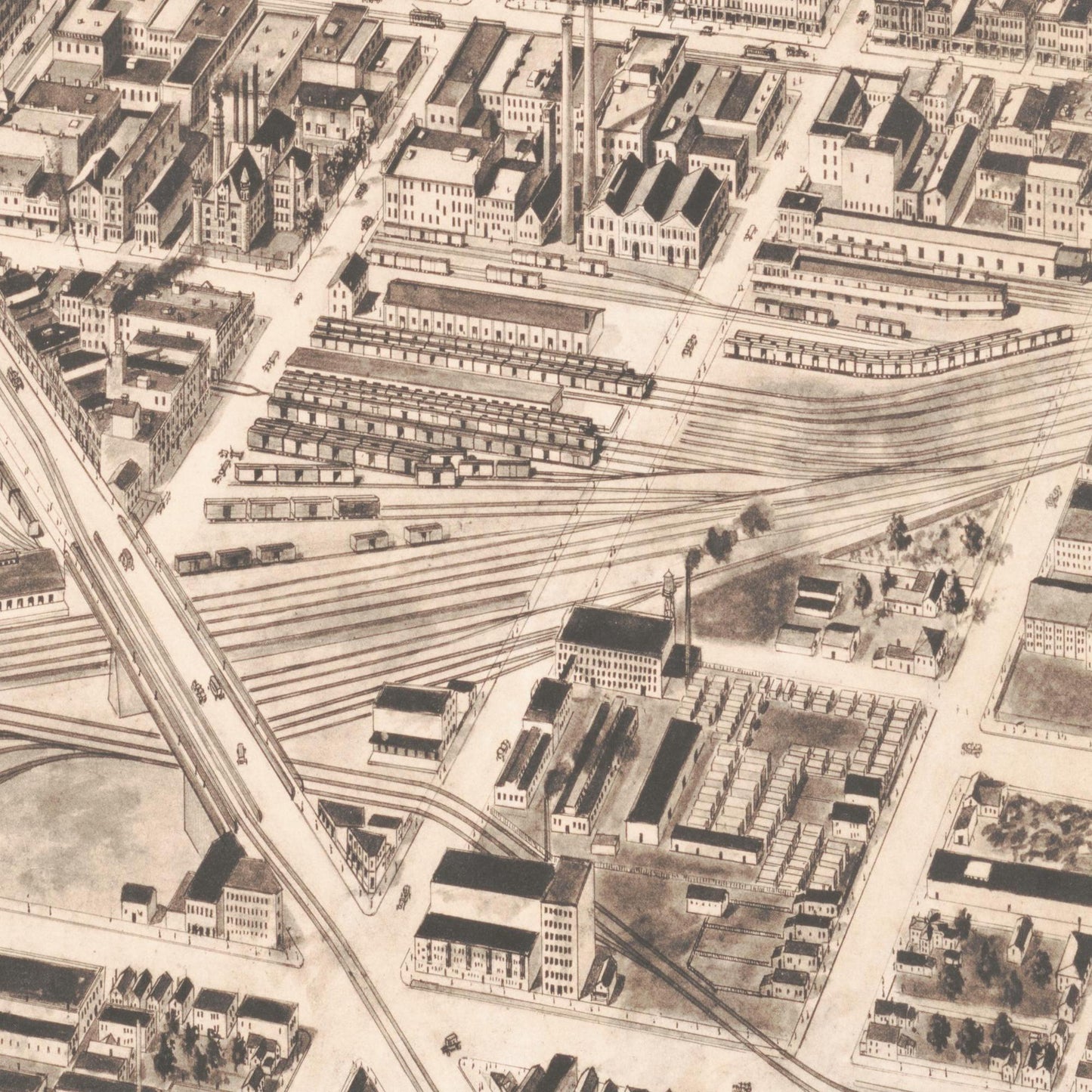 Historische Stadtansicht Indianapolis um 1913