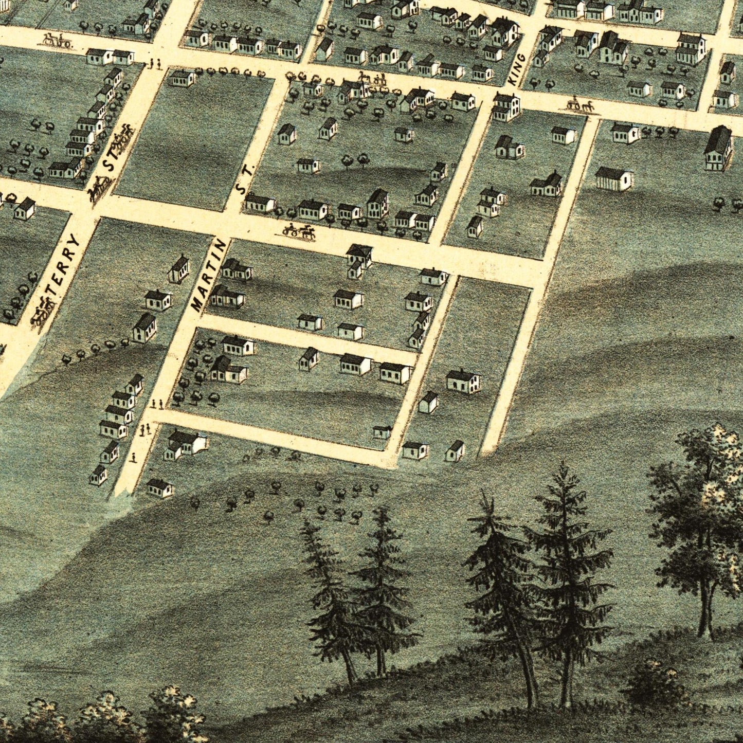 Historische Stadtansicht Atlanta um 1871