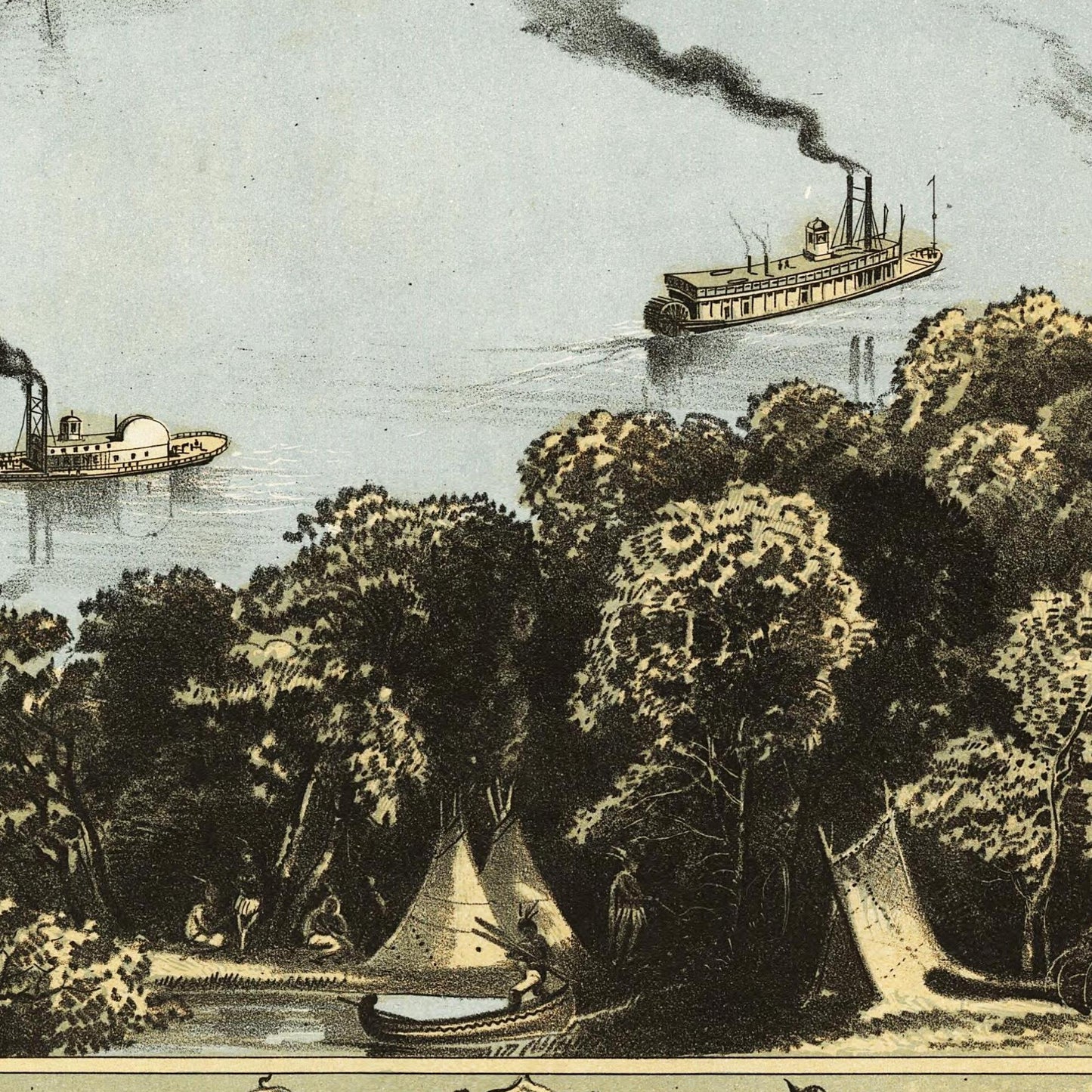 Historische Stadtansicht Omaha um 1868