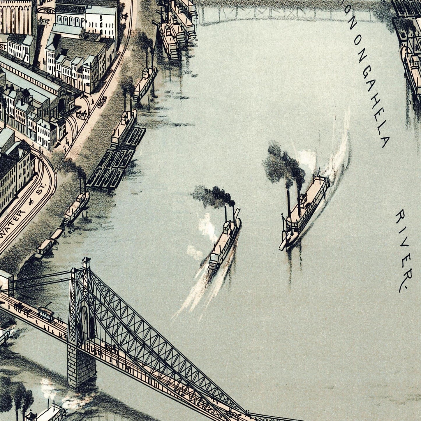 Historische Stadtansicht Pittsburgh um 1902