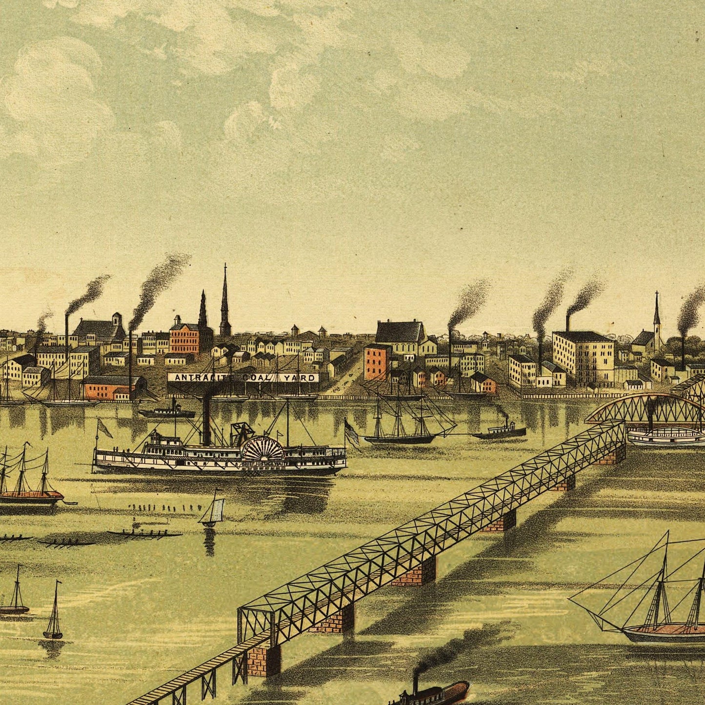 Historische Stadtansicht Toledo um 1876